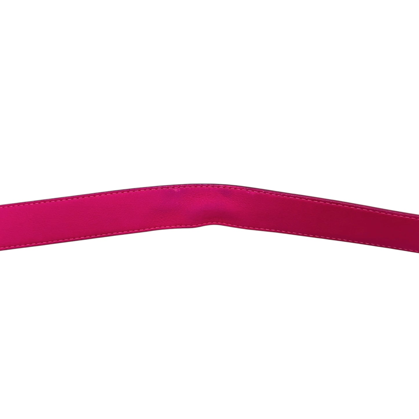 Louis Vuitton Magenta Leather & Classic Monogram Logo Belt