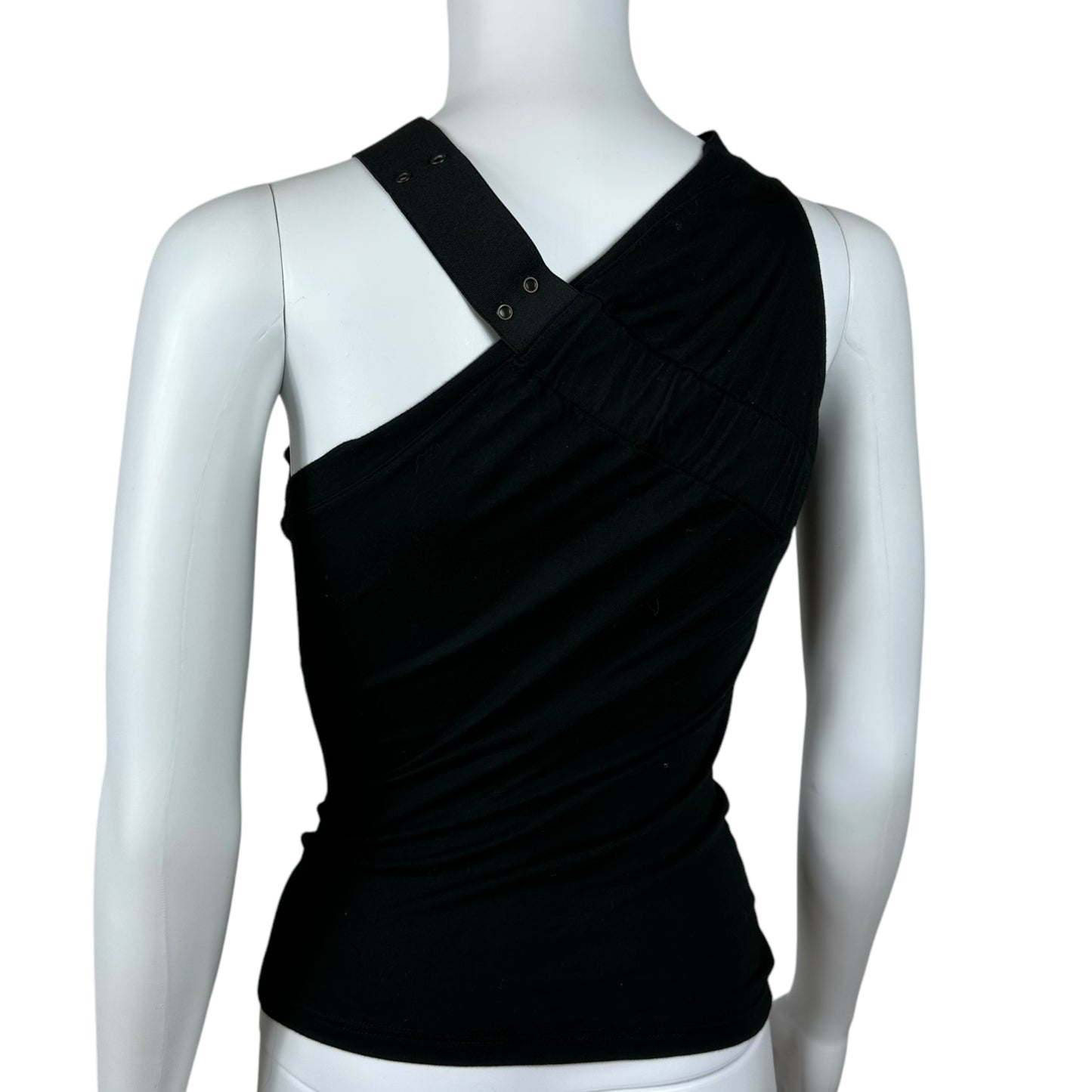 Christian Dior S/S 2002 Black Asymmetrical Strap Tank - Outfit Repeater