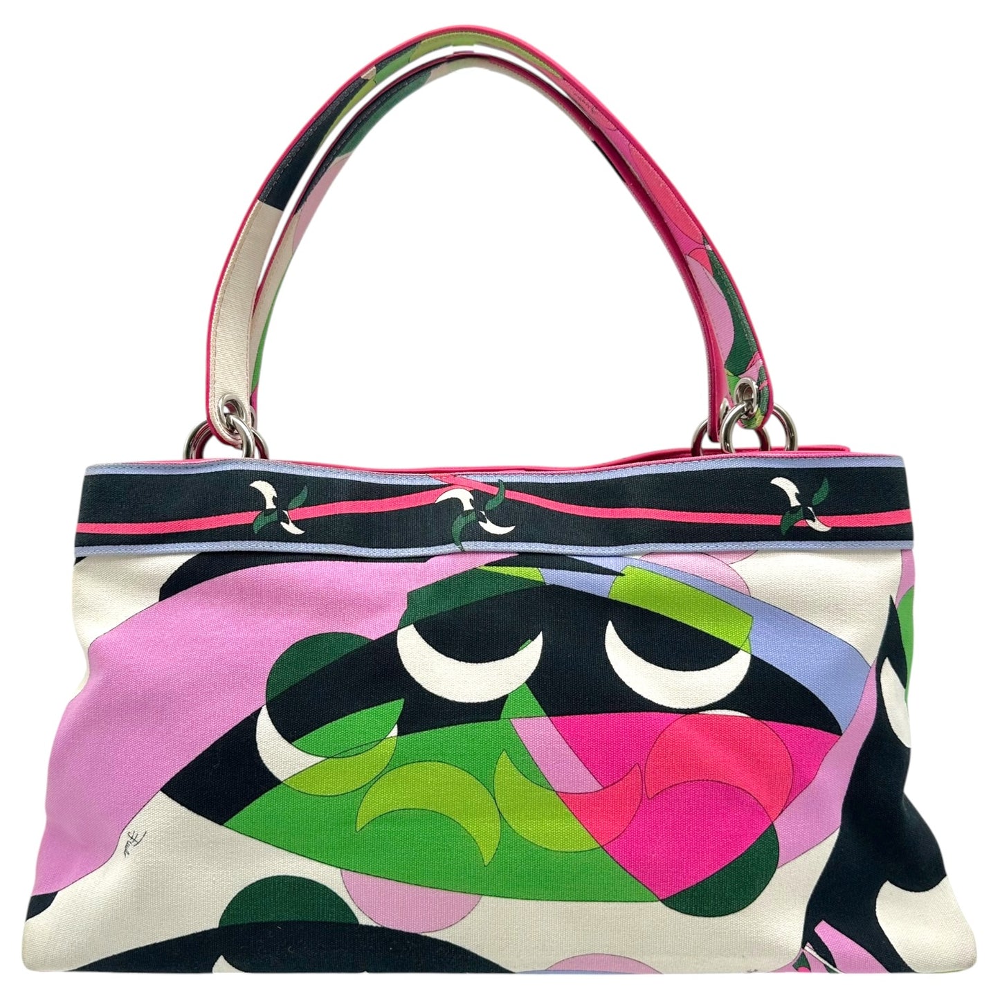 Emilio Pucci Multicolor Printed Canvas Tote Bag