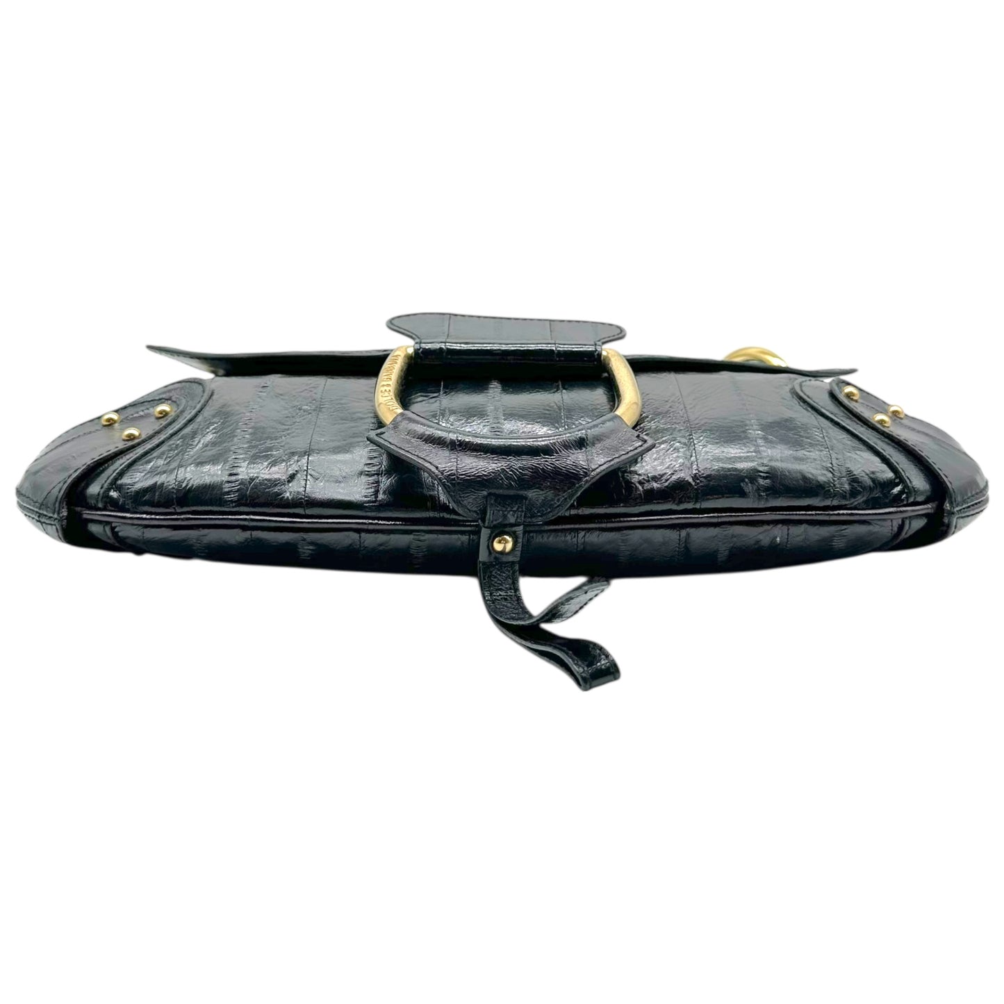 Dolce & Gabbana Black Gold Eel Skin Shoulder Bag