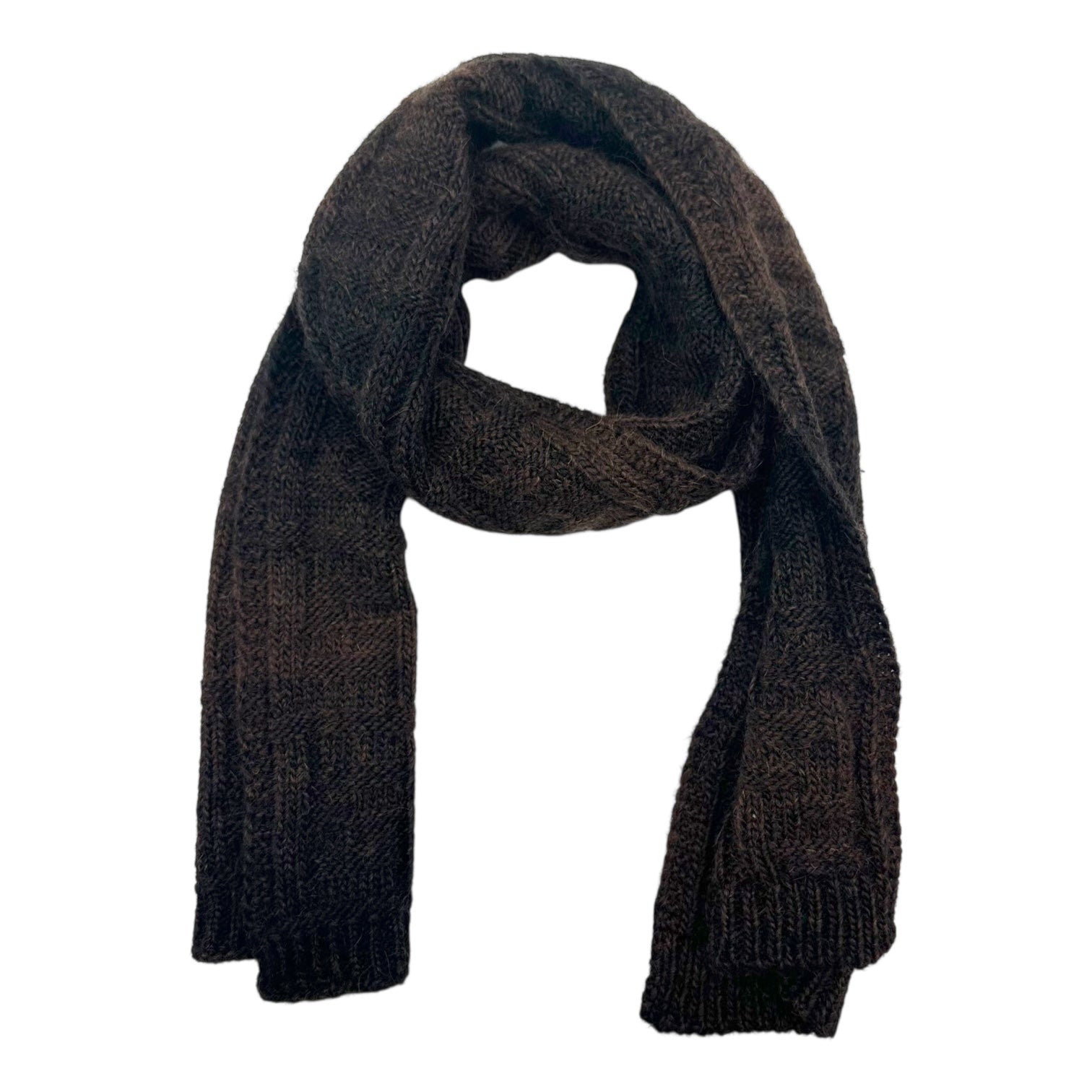 Fendi Black & Brown Zucca Monogram Mohair & Wool Scarf - Outfit Repeater
