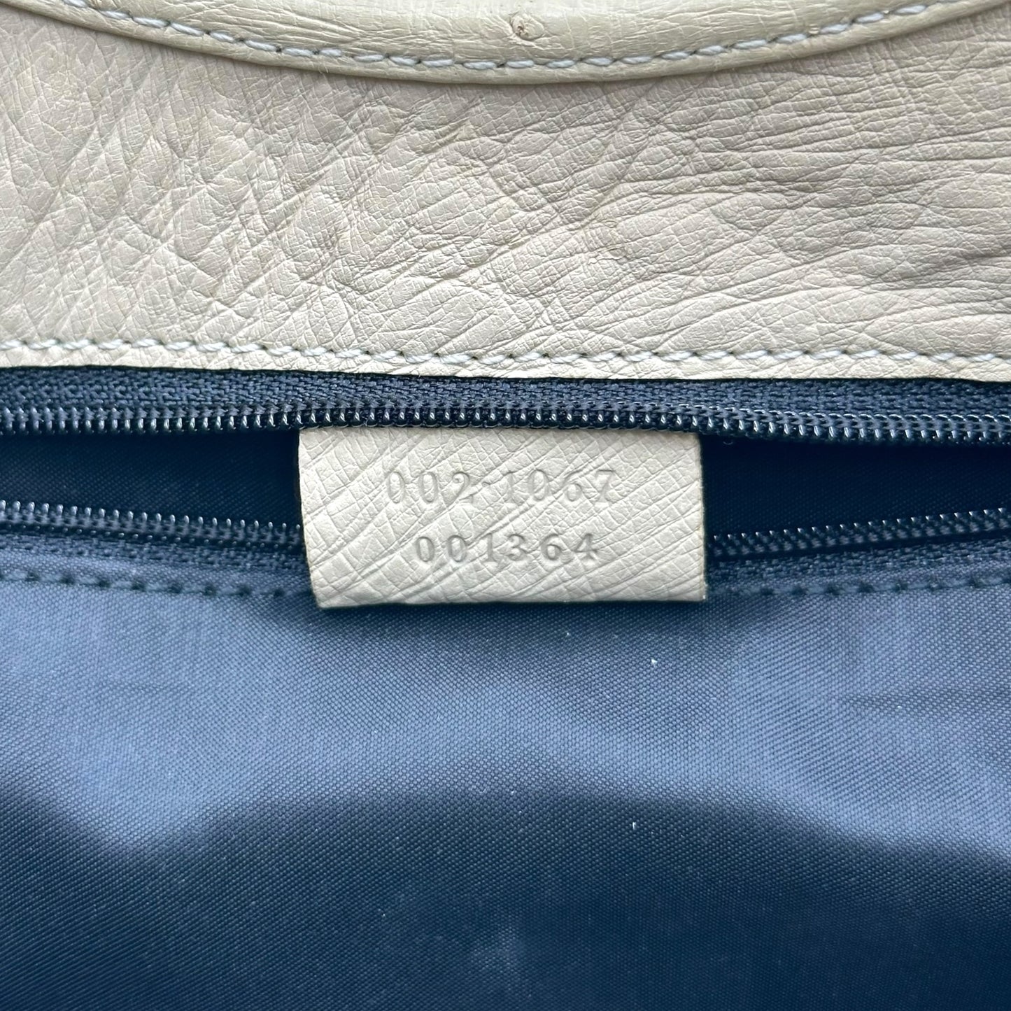 Gucci Ivory Ostrich Leather Jackie Bag