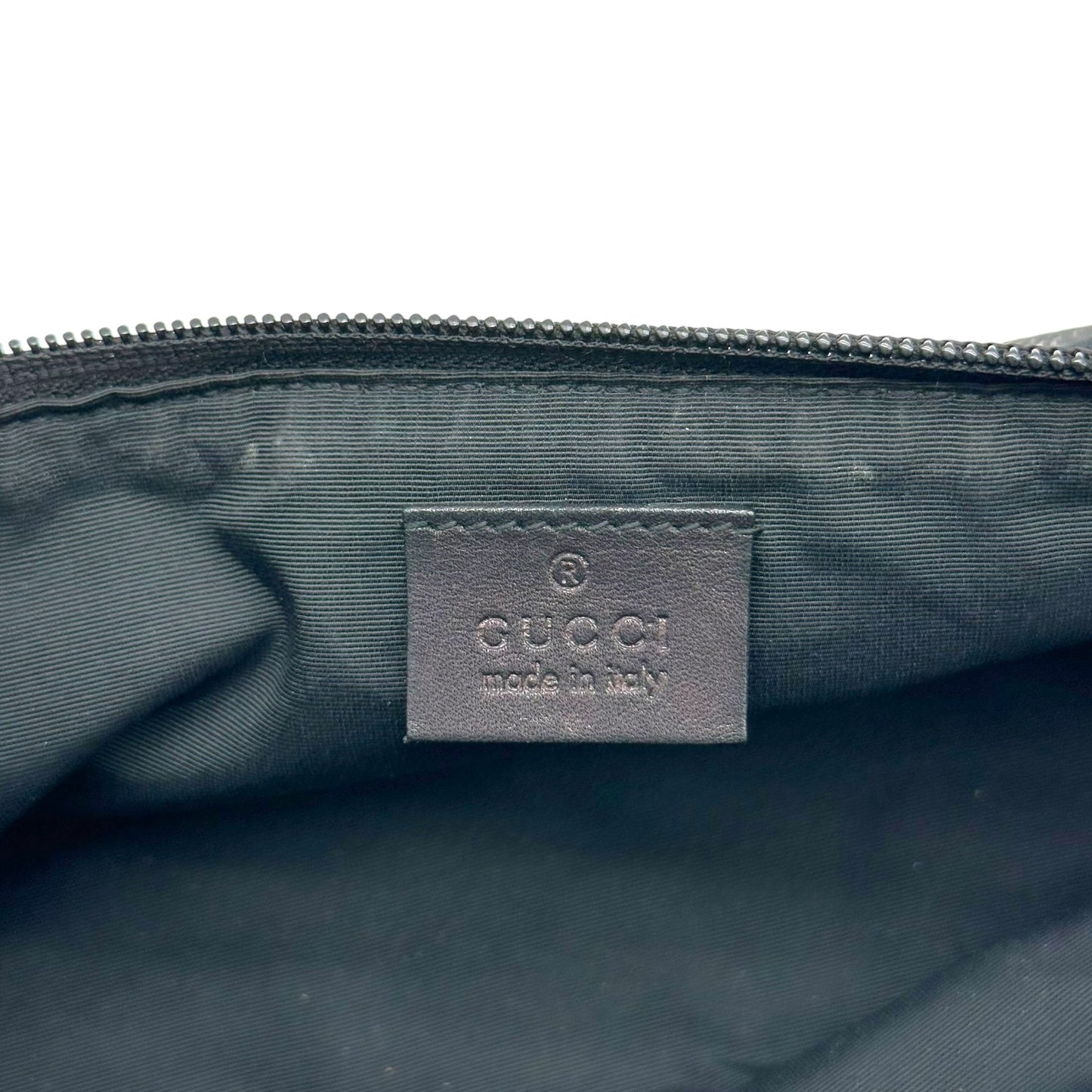 Gucci Gray Denim Monogram Boat Pochette Mini Bag