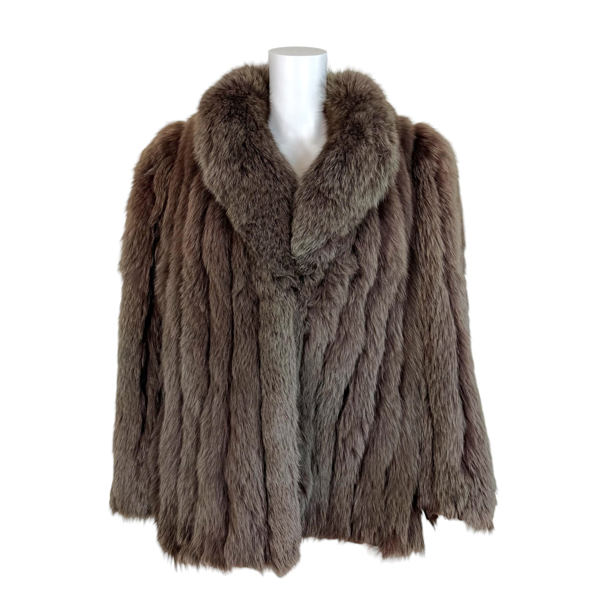 Saga Royal Fox Dyed Fox Fur Coat Brown Green 1990s