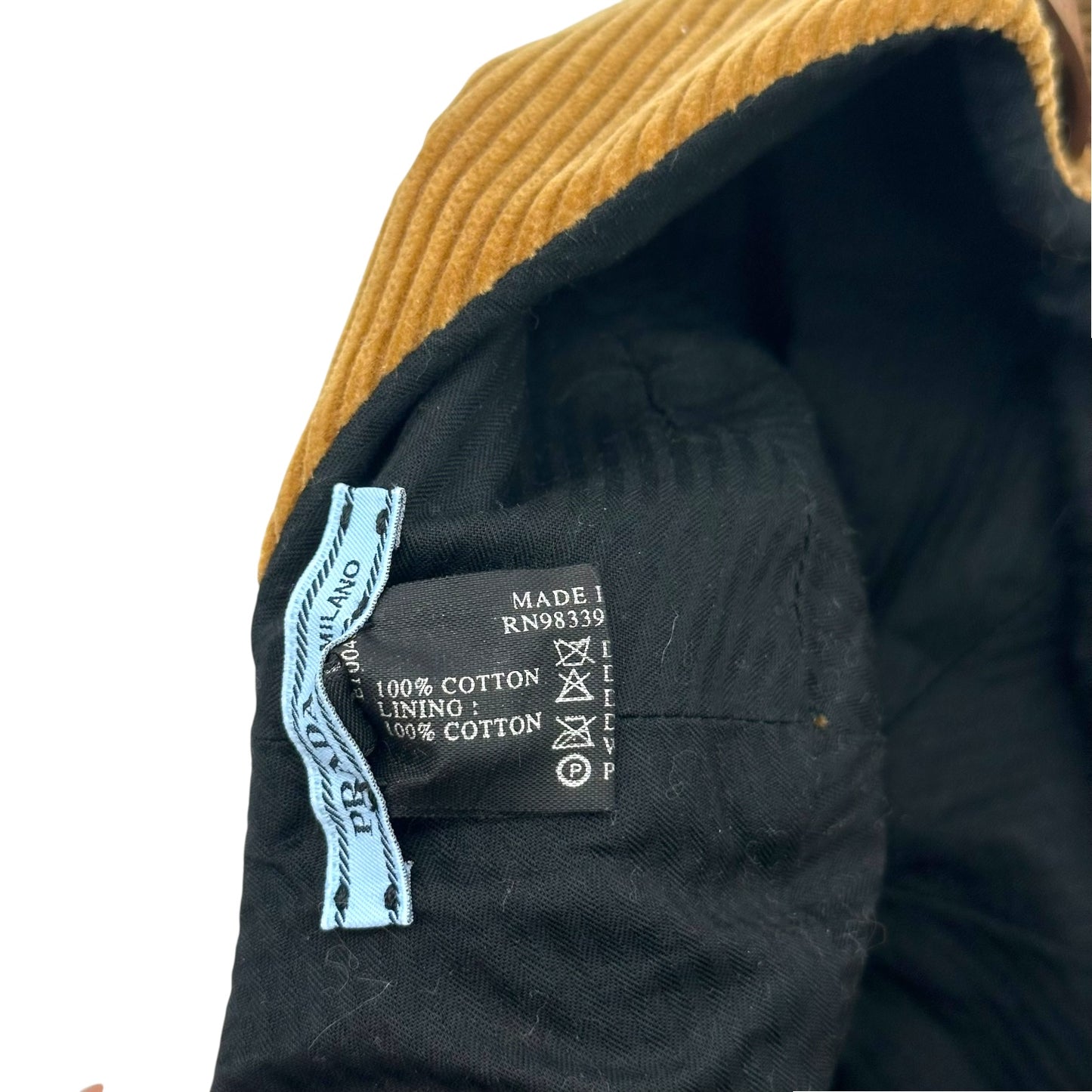 Prada Brown Corduroy Newsboy Hat