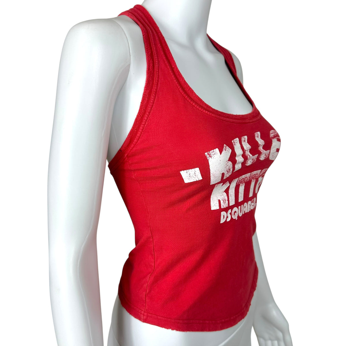 Dsquared2 Red & White Killer Kitten Racerback Tank