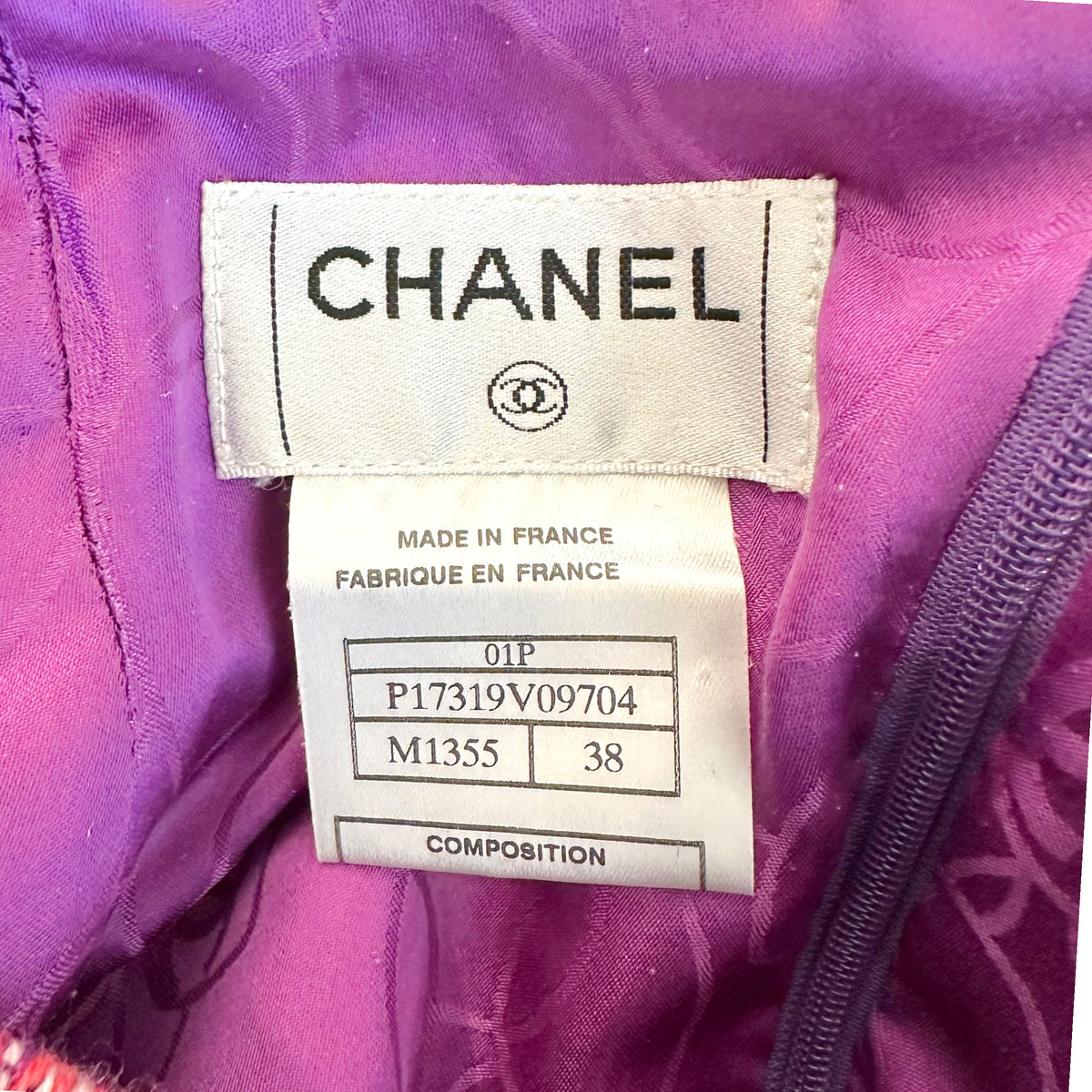 Chanel Pink Purple Houndstooth Tweed Crop Blazer Midi Skirt