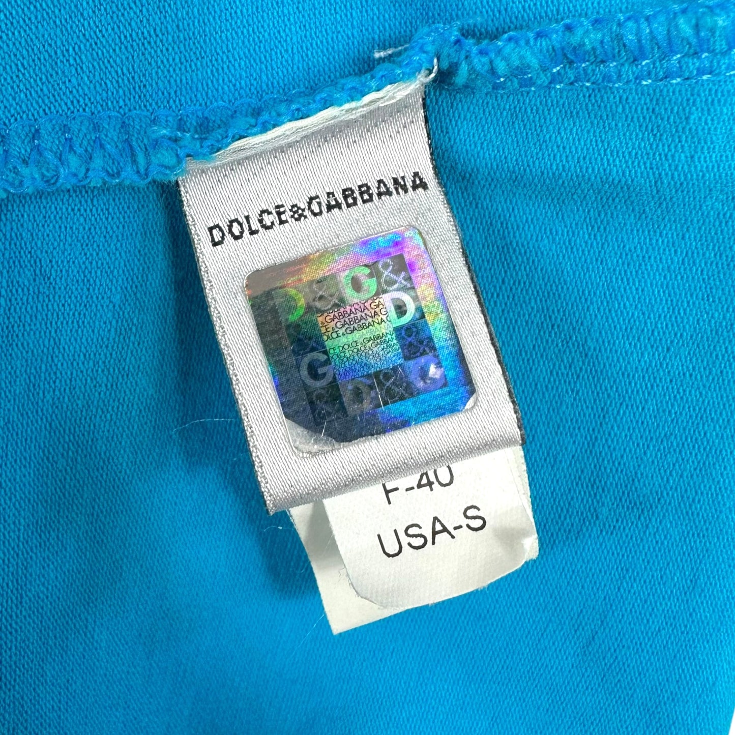 D&G Dolce & Gabbana Beachwear Blue & White Summer Tropicana Graphic Tank