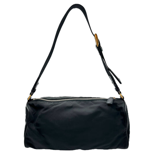 Prada Black Nylon & Gold Hardware Shoulder Bag