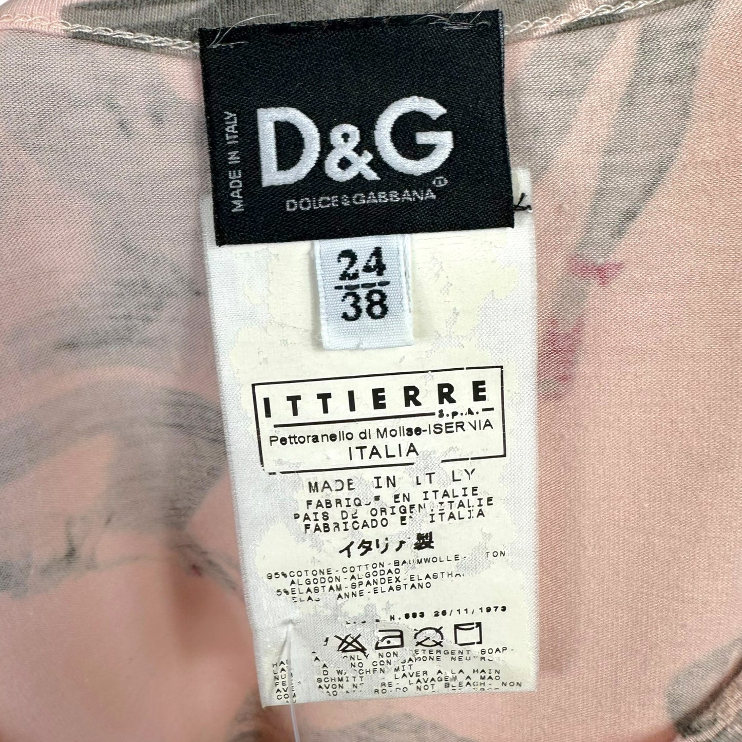 D&G Dolce & Gabbana Pink Pin-Up Print Graphic T-Shirt