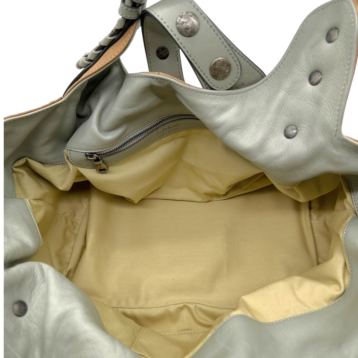 Chloe Tan & Light Blue Silverado Hobo Bag