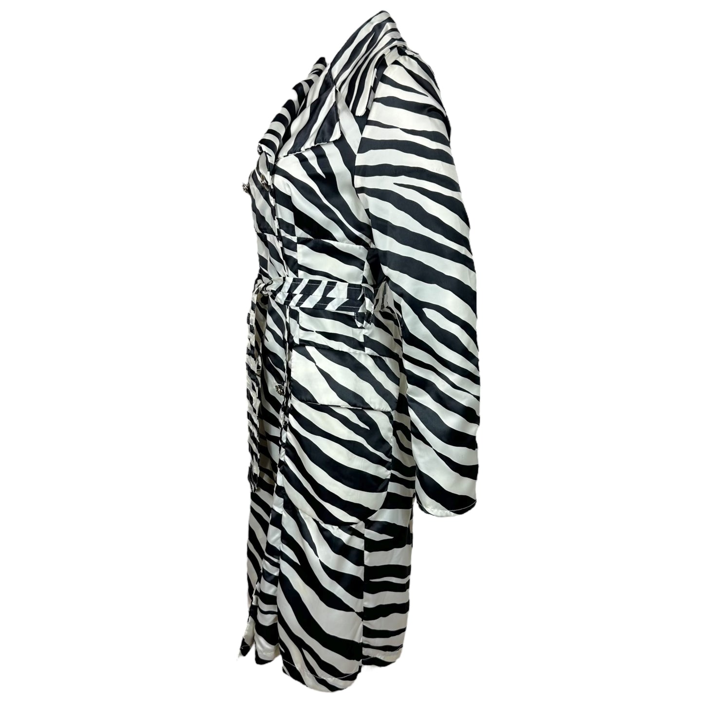 D&G Dolce & Gabbana Zebra Print Satin Trench Coat