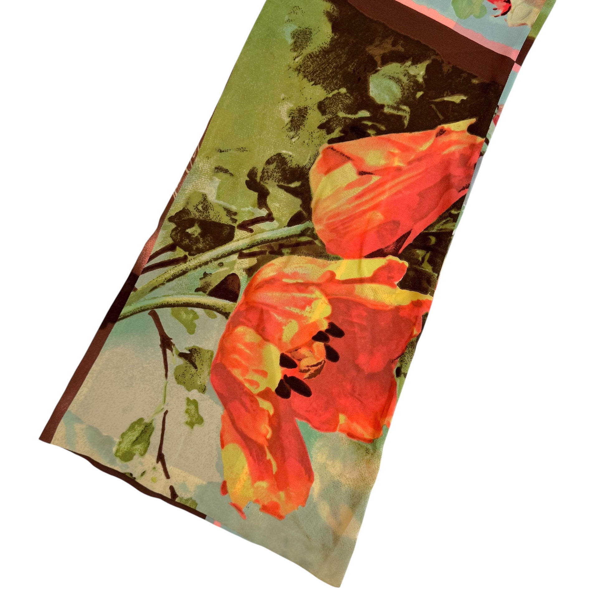 Jean Paul Gaultier Floral Print Silk Wide-Leg Pants