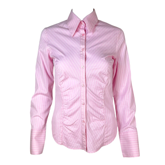 Thomas Pink Fitted Pink White Pinstripe Blouse