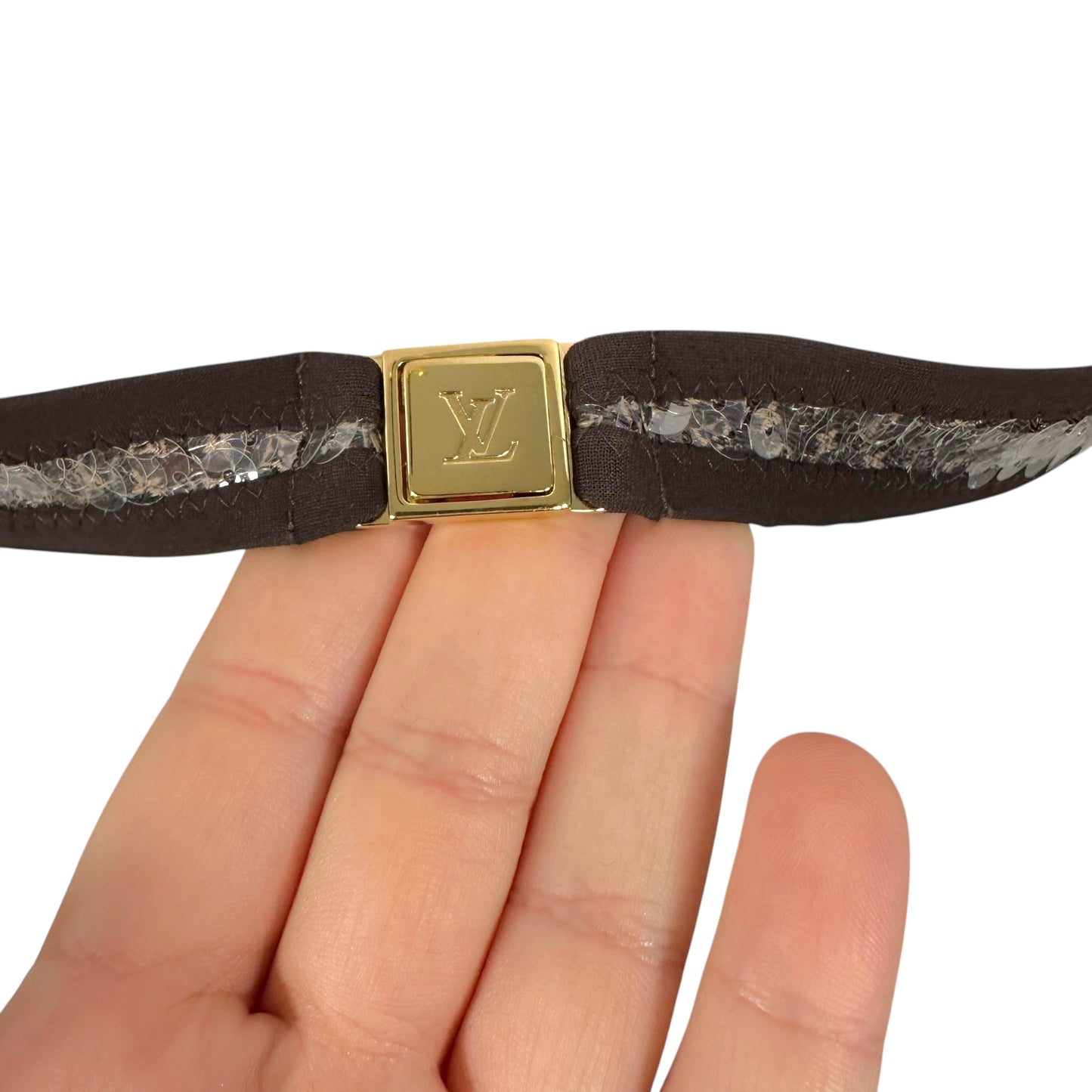 Louis Vuitton Clear Sequin Monogram Bikini Top - Outfit Repeater