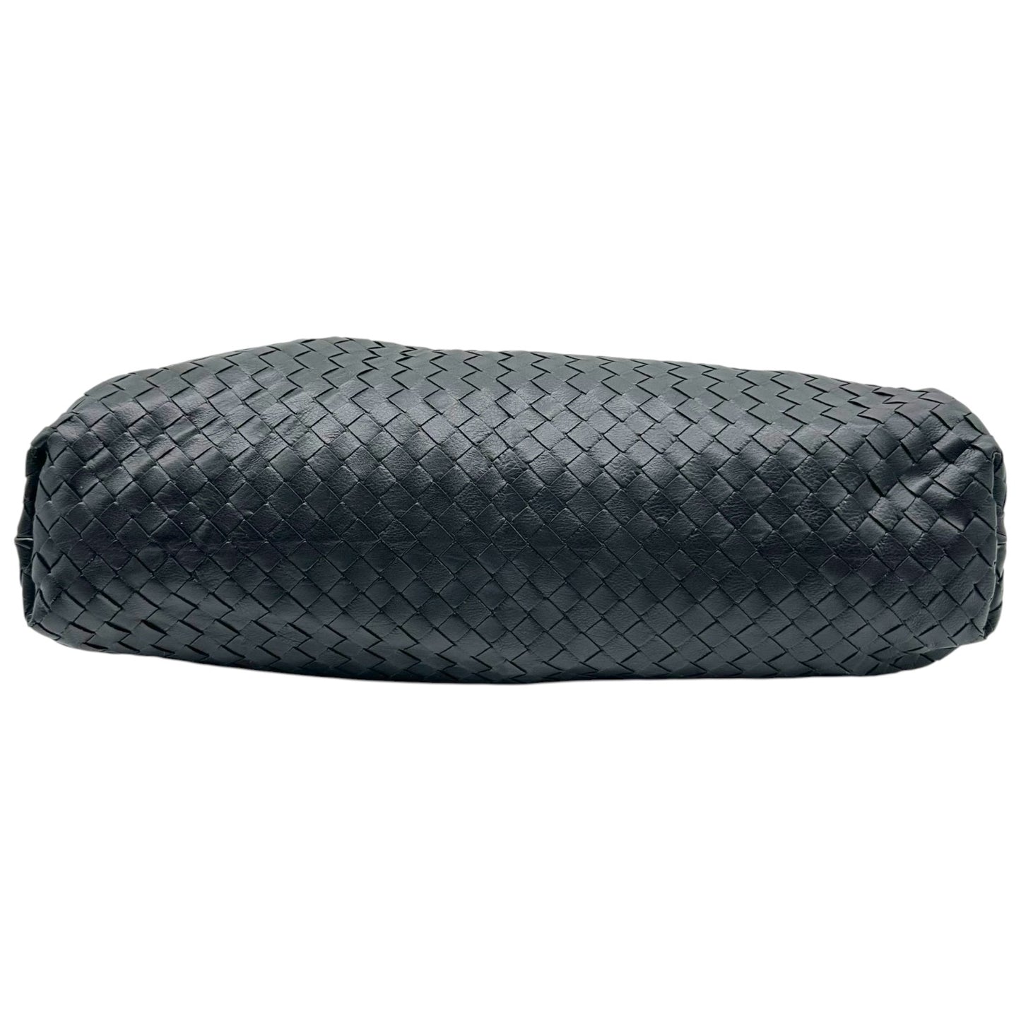 Bottega Veneta Black Intrecciato Lambskin Clutch Bag