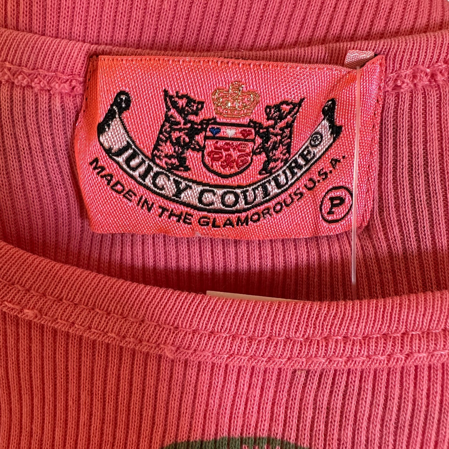 Juicy Couture Hot Pink Lace Trim Logo Tank