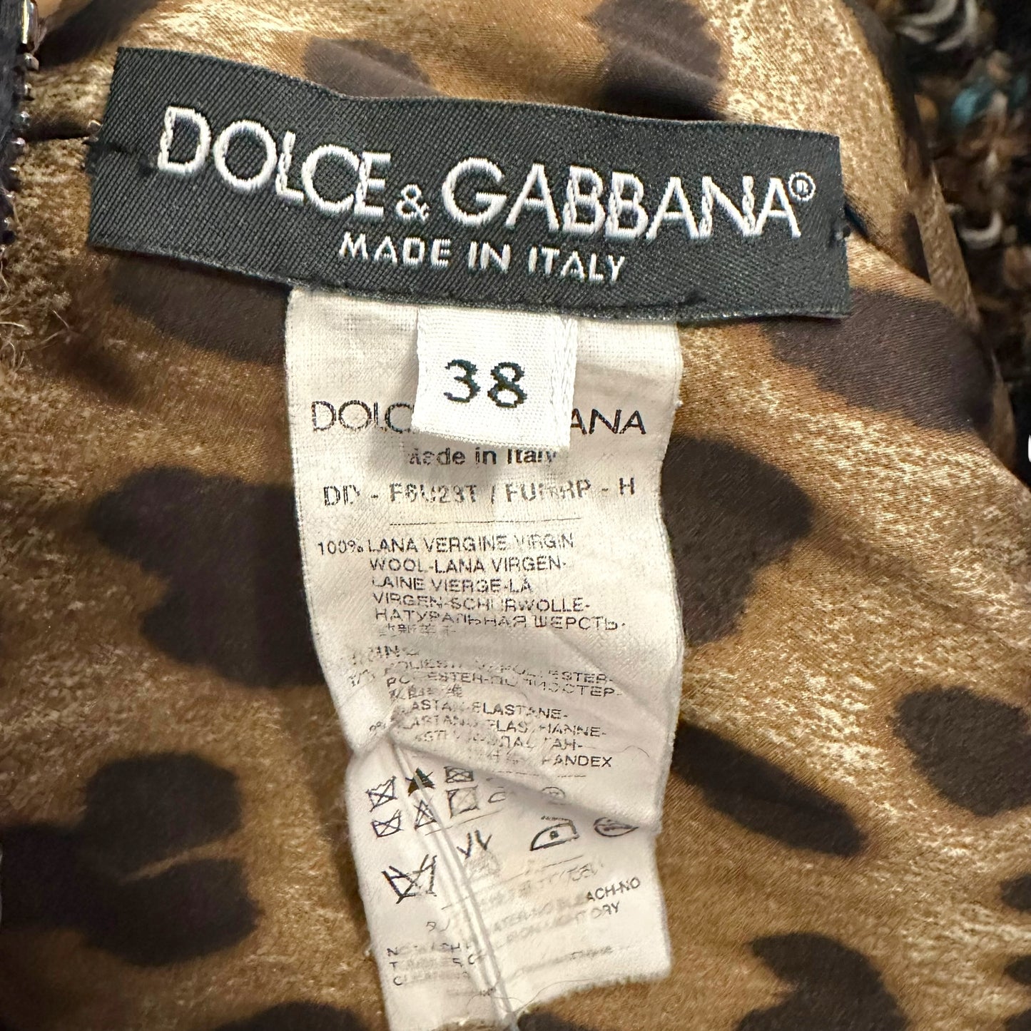 Dolce & Gabbana Brown Muticolor Tweed Mini Dress