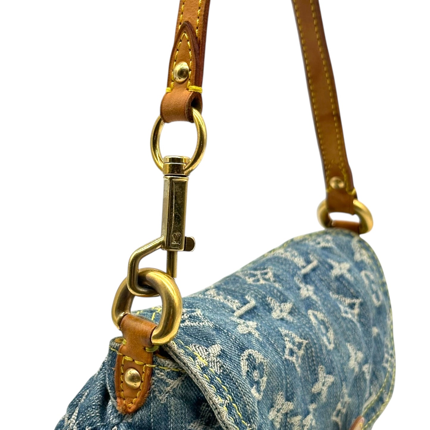 Louis Vuitton Blue Denim Mini Pleaty Shoulder Bag