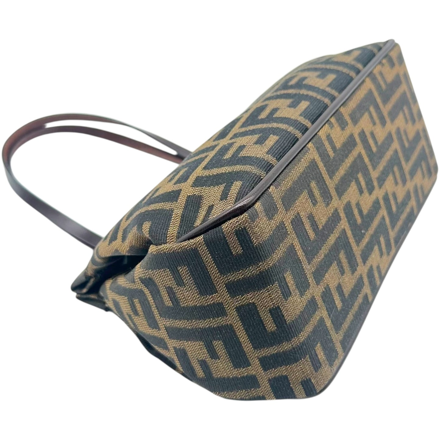 Fendi Kisslock Handbag Brown Black Zucca Monogram