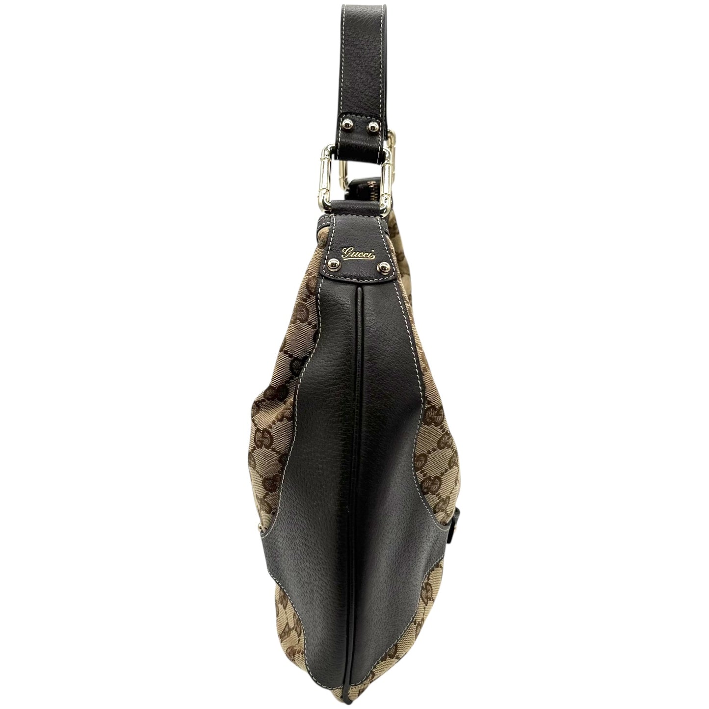 Gucci Tan Monogram Canvas Crescent Shoulder Bag - Outfit Repeater