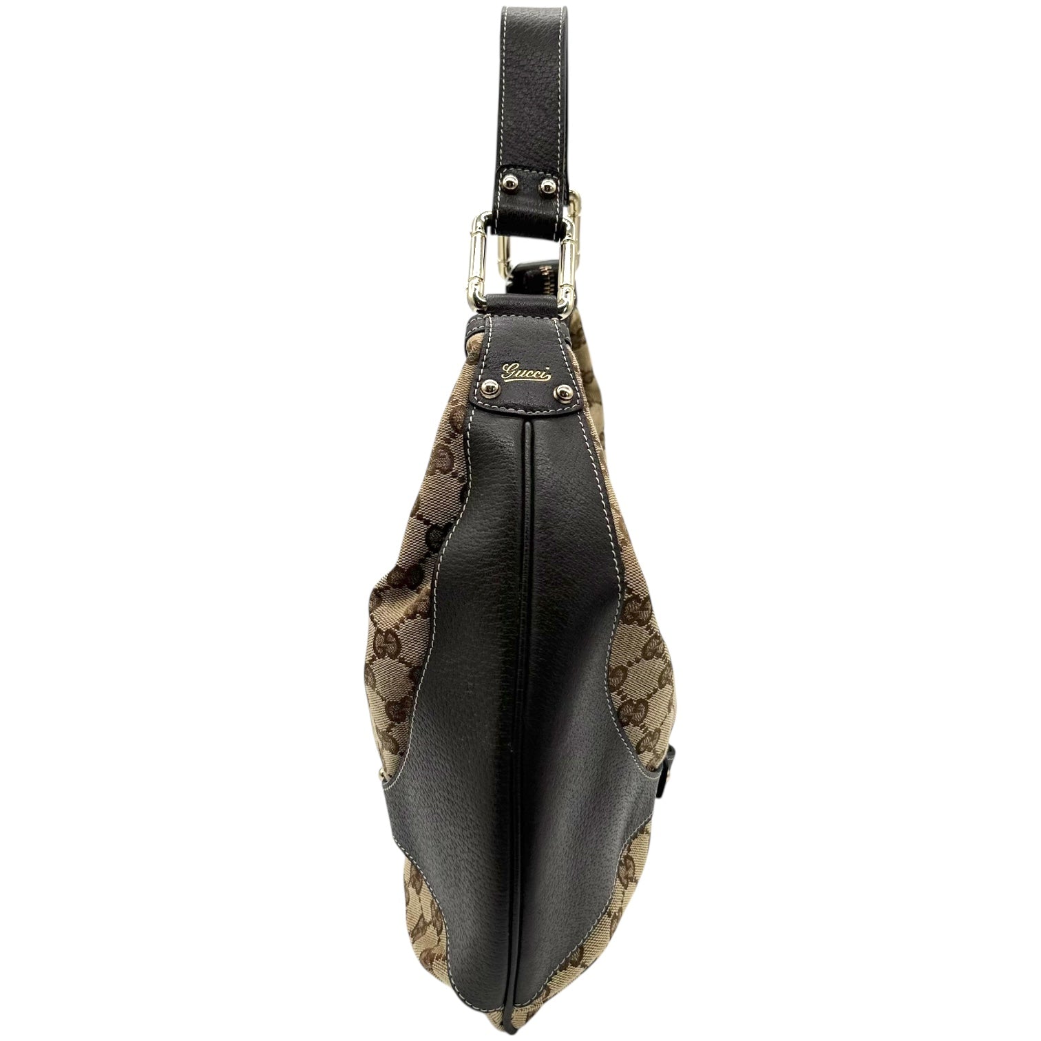 Gucci Tan Monogram Canvas Crescent Shoulder Bag - Outfit Repeater