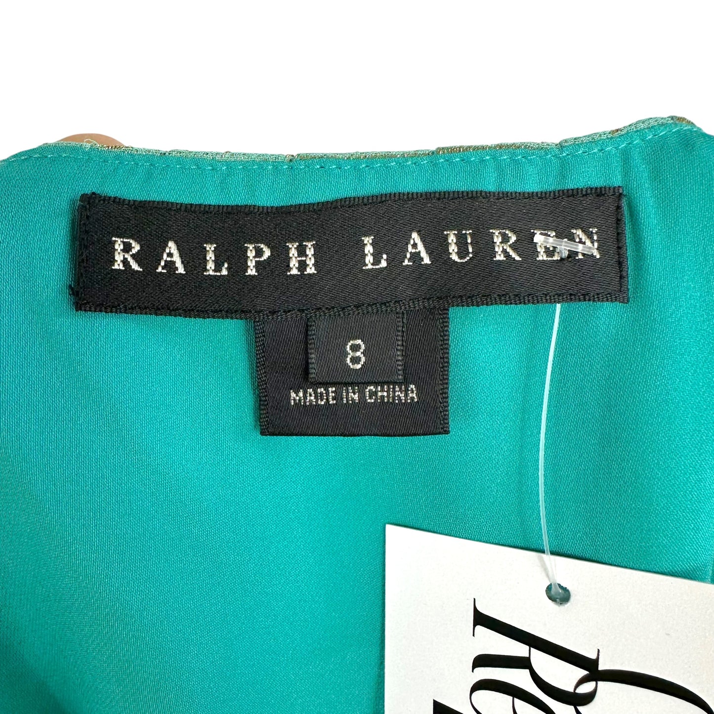 Ralph Lauren Black Label Turquoise & Gold Paisely Patterned Silk Blouse