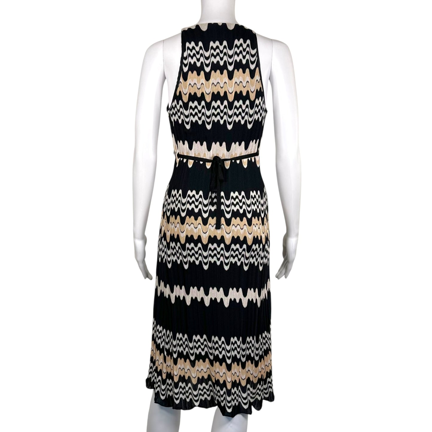 Missoni Black & Ivory Chevron Knit Cowl Neck Mini Dress