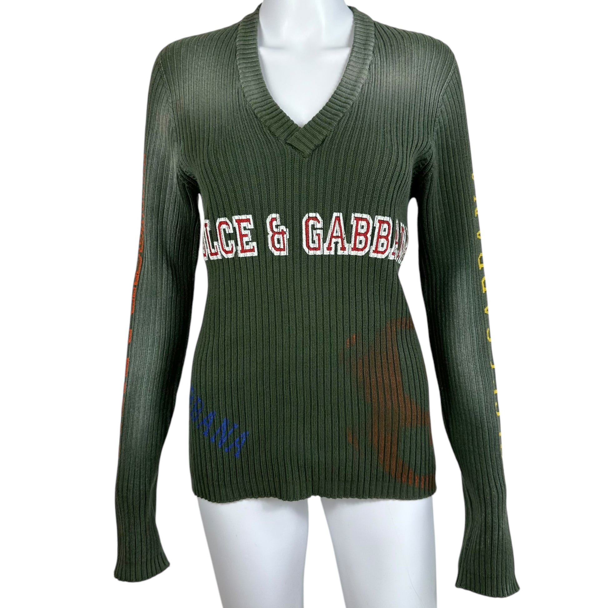 Dolce & Gabbana Gray Knit Logo Sweater - Outfit Repeater