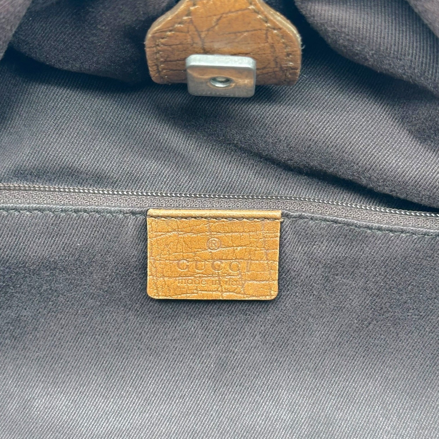 Gucci Tan Monogram Ruched Handbag