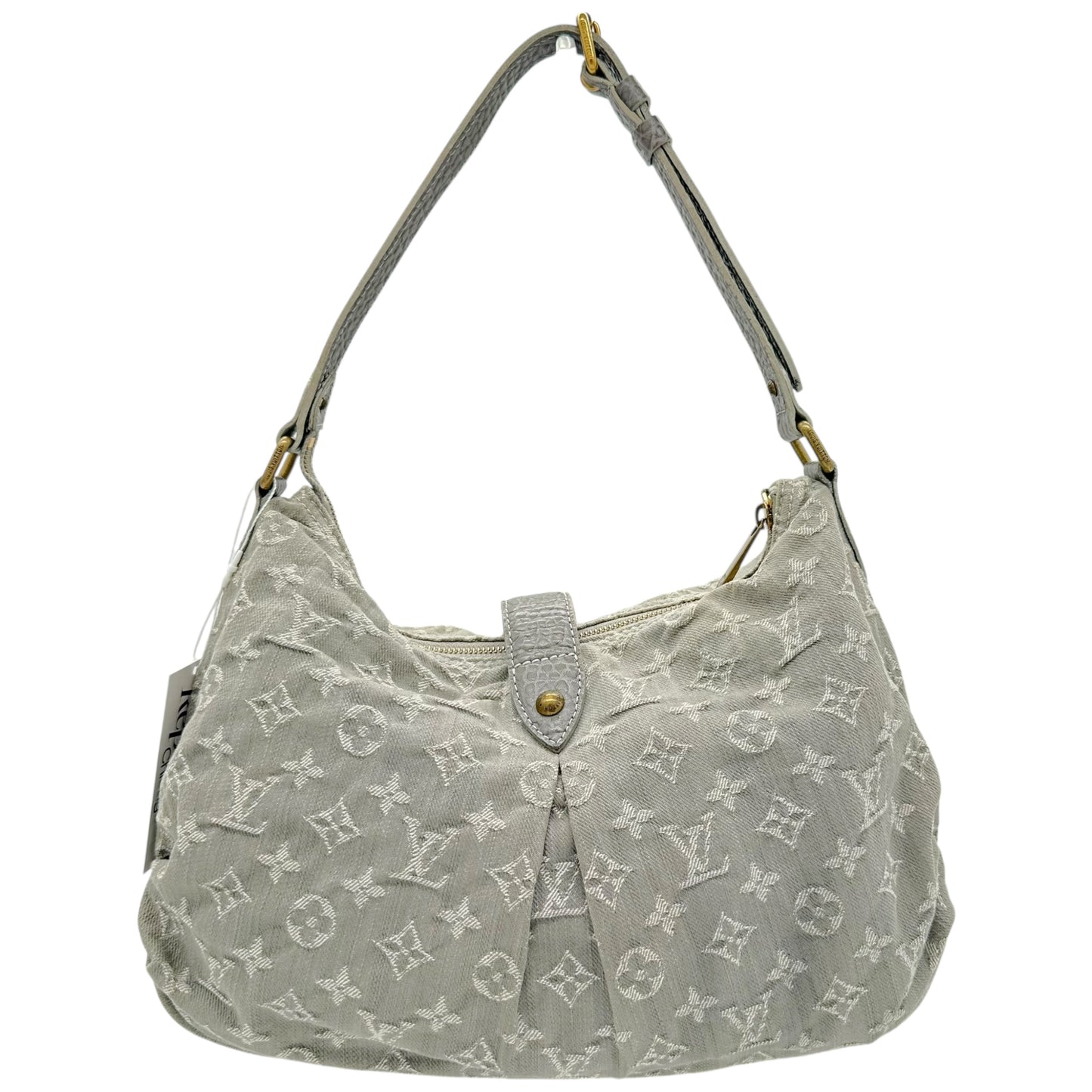 Louis Vuitton Gray Denim Monogram Mahina Hobo Bag - Outfit Repeater
