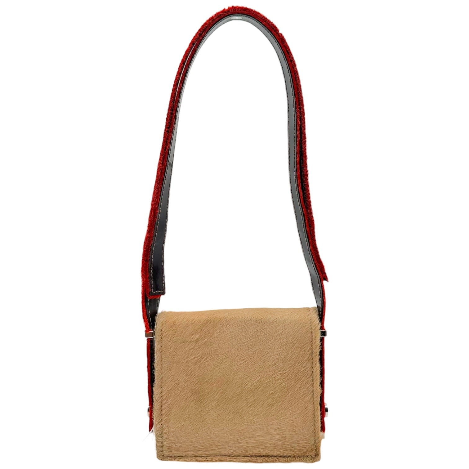 Fendi 2-Way Shoulder Bag Tan Burnt Orange Ponyhair