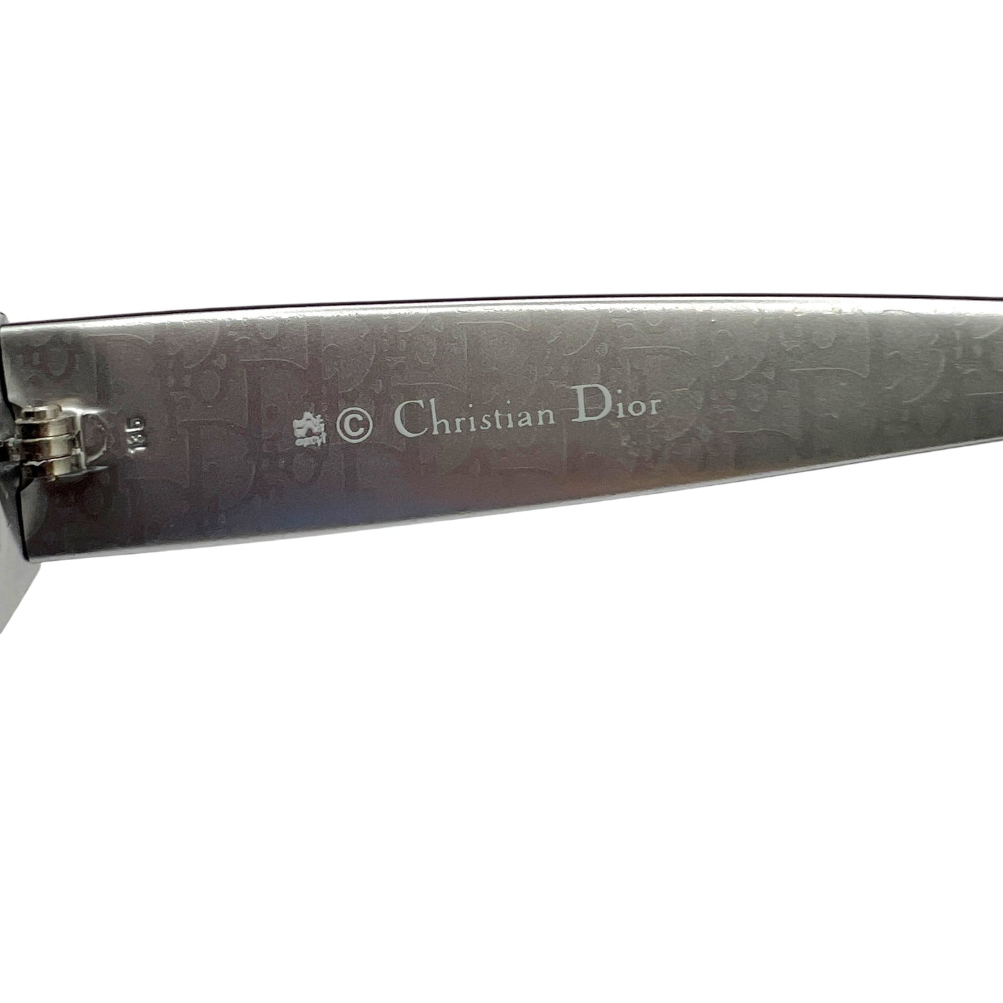 Christian Dior Silver & Black Oval Sunglasses Macha/P w/ Case