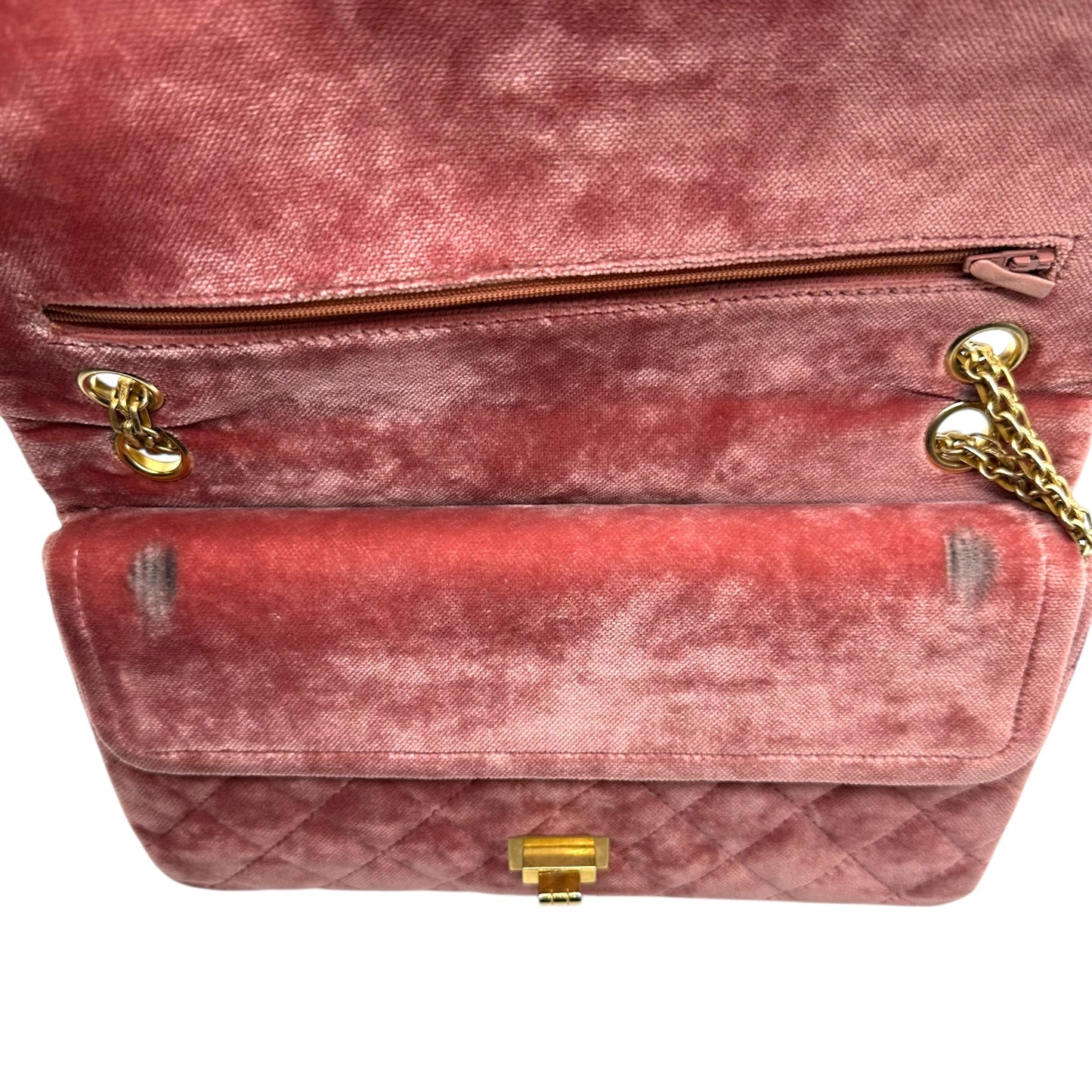 Chanel Pink Velvet Reissue 2.55 Medium Double Flap Bag 2017-18