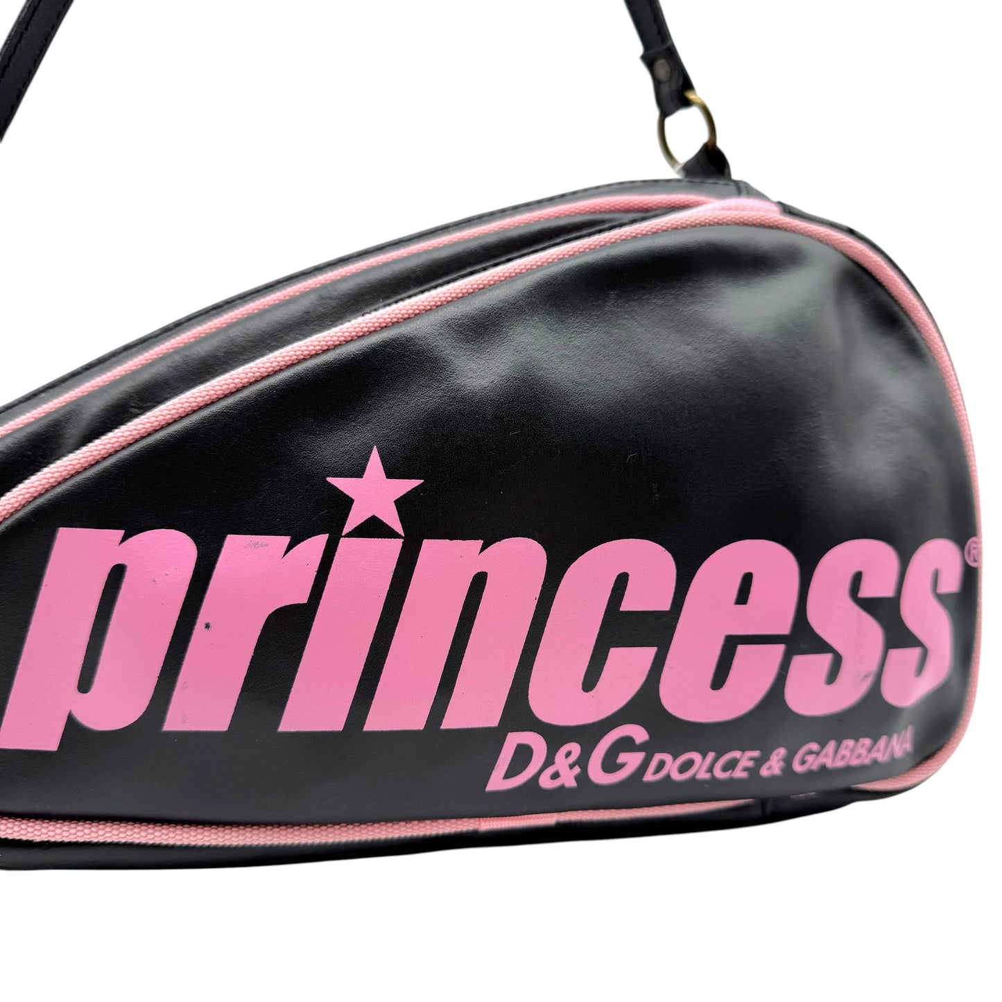 Dolce & Gabbana Pink Black Tennis Style Shoulder Bag