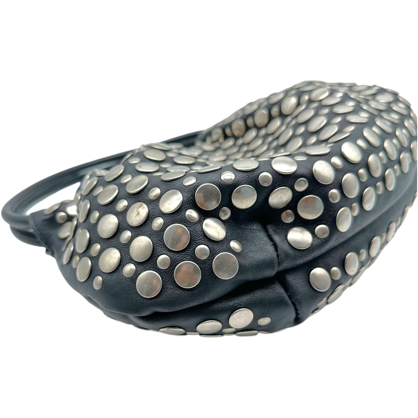 Sonia Rykiel Black & Silver Studded Domino Shoulder Bag