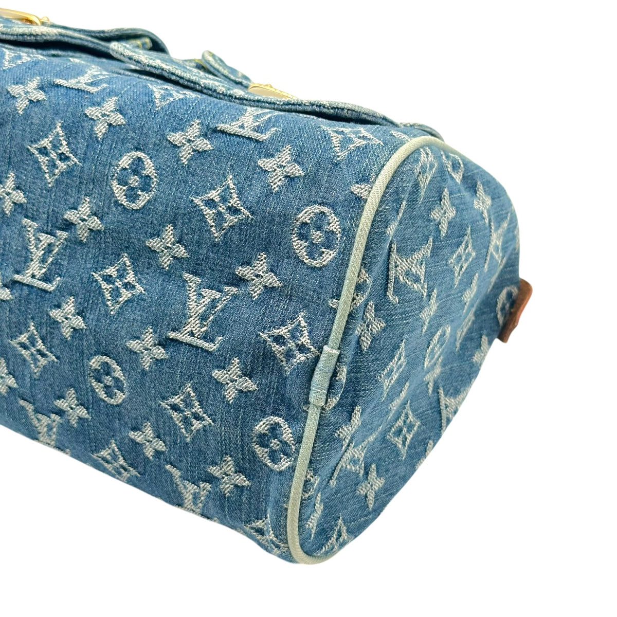 Louis Vuitton Blue Denim Monogram Speedy Handbag