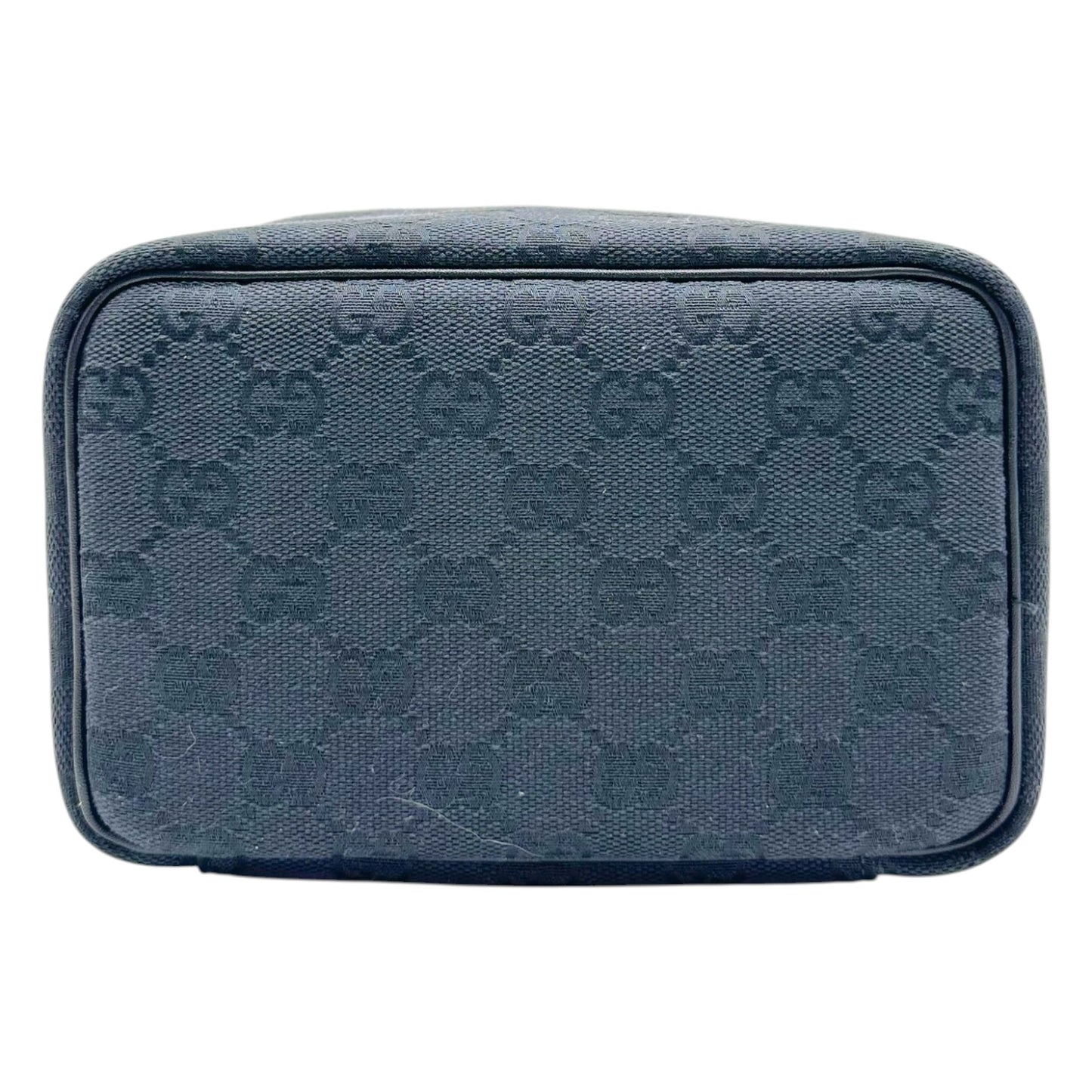 Gucci Black Canvas Monogram Mini Vanity Bag