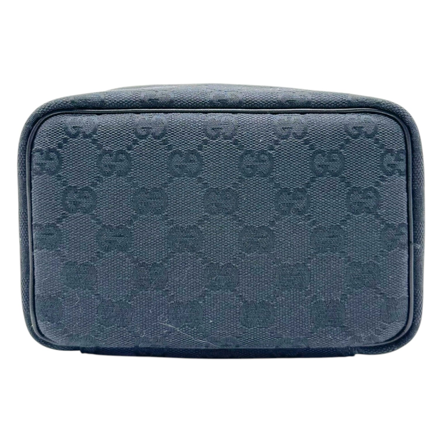 Gucci Black Canvas Monogram Mini Vanity Bag