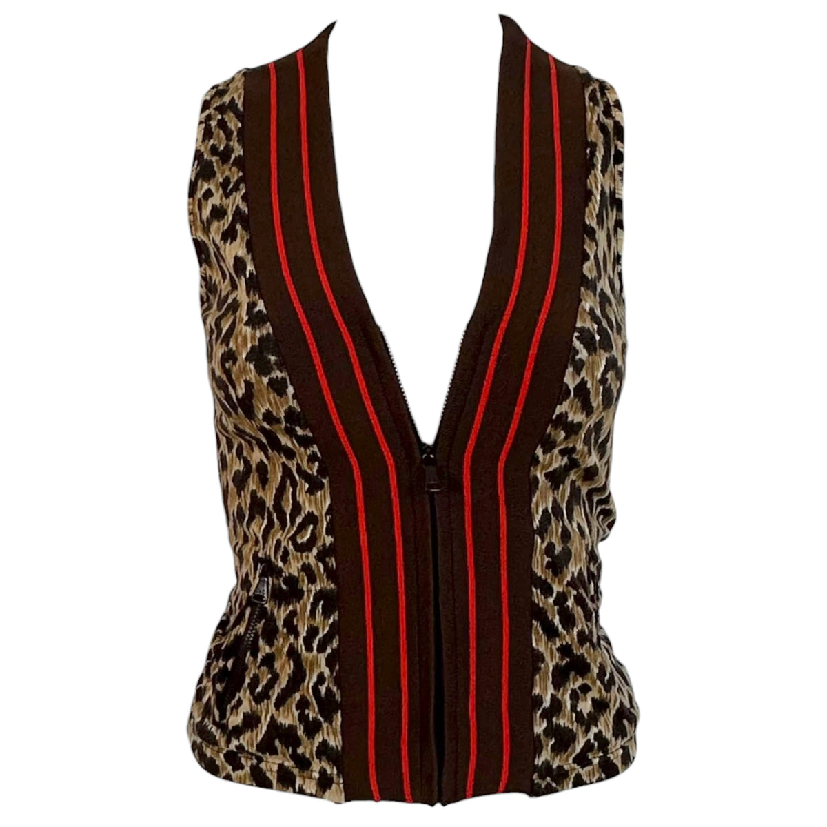 Dolce & Gabbana Leopard Print Zip-Up Top