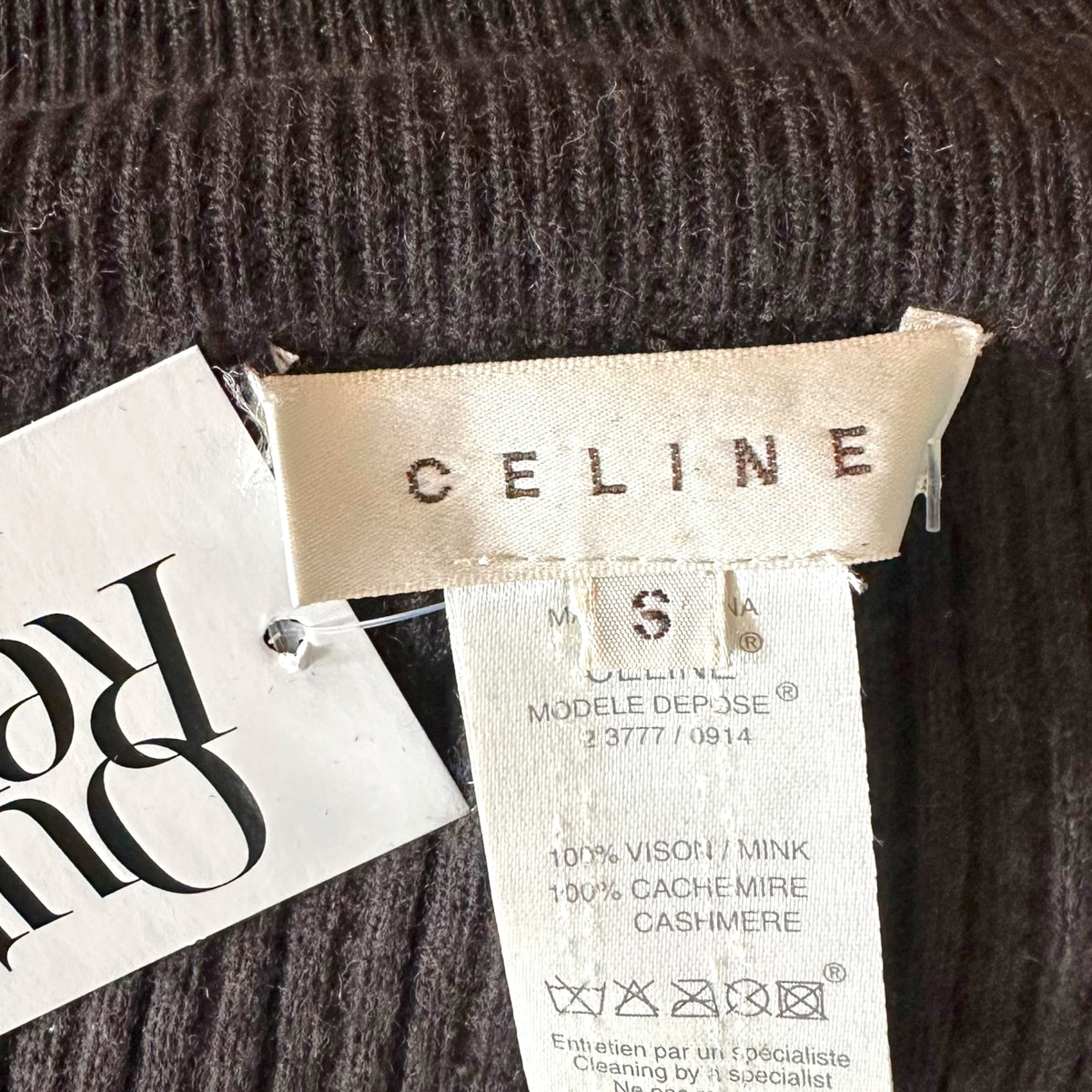 Celine Brown Cashmere Mink Fur Zip-Up Sweater