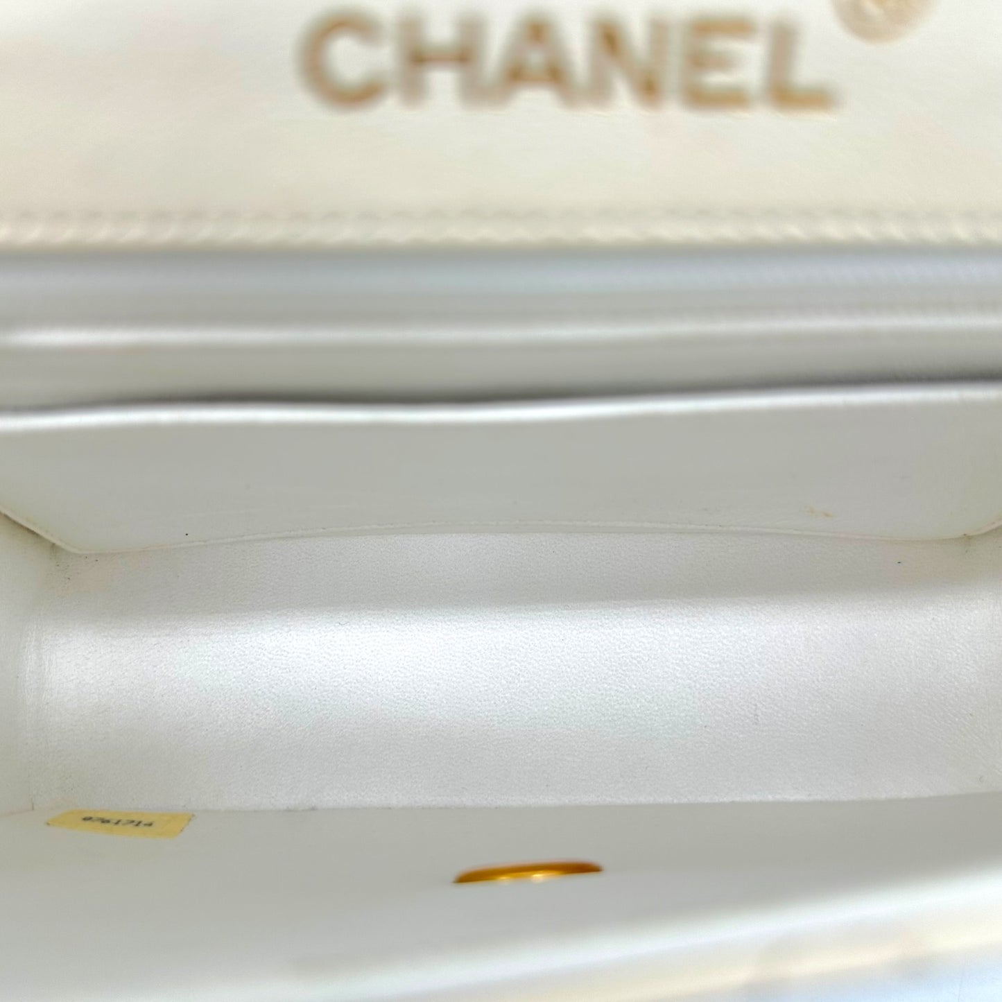 Chanel White Matelasse Lambskin & Gold Small Classic Flap Bag 1986-88