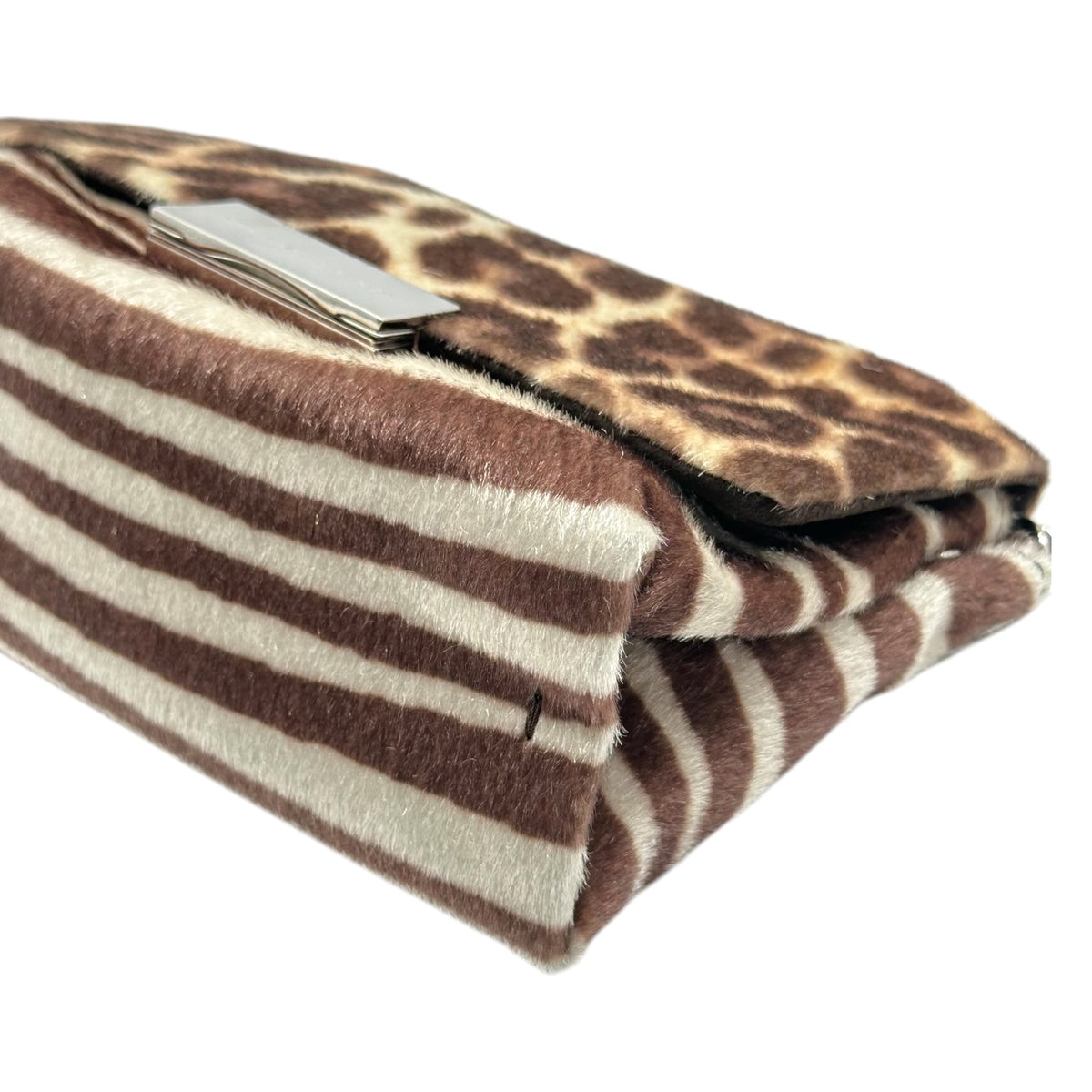 Stella McCartney Leopard Zebra Print Faux Ponyhair Crossbody Bag