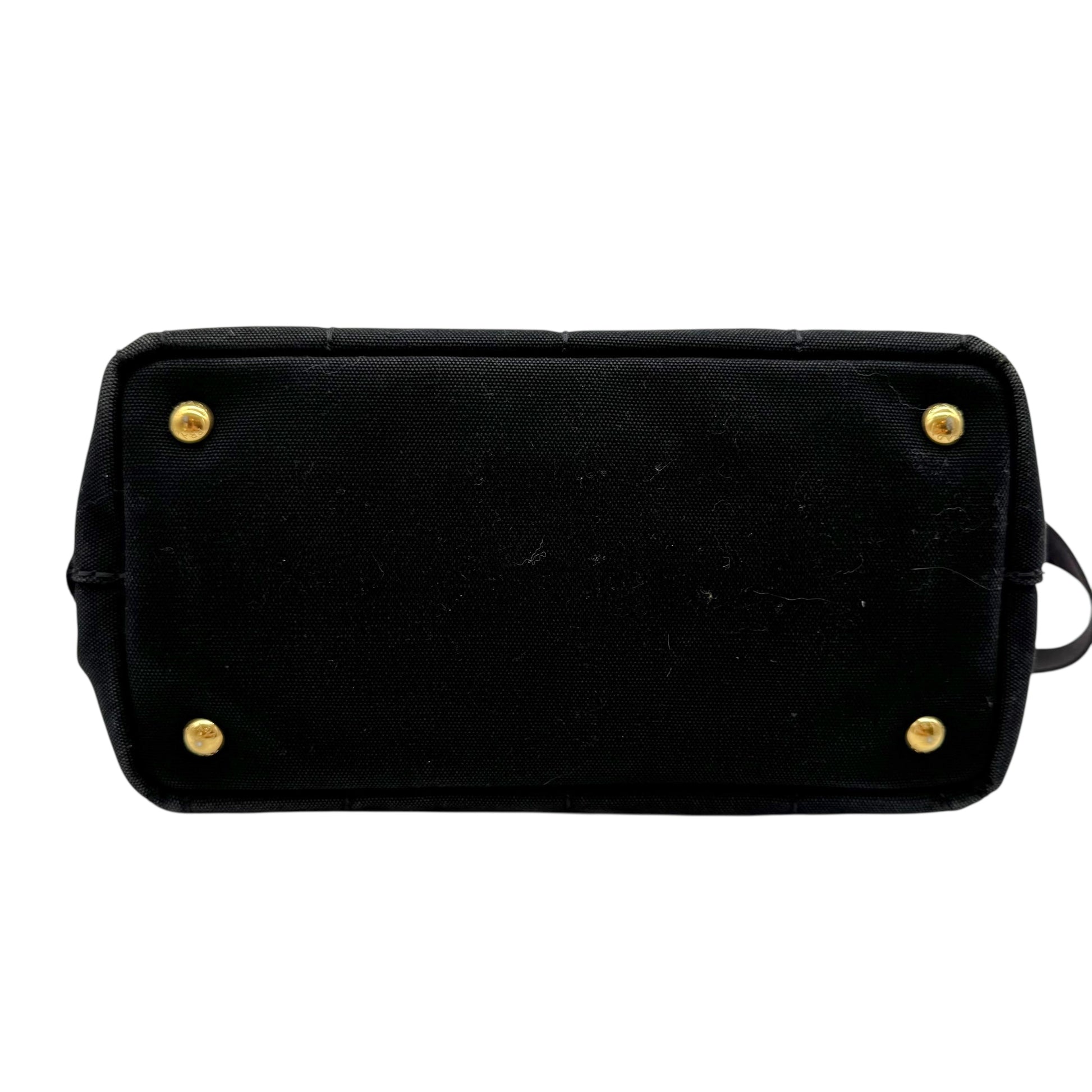 Prada Navy Blue Mini Canapa 2-Way Tote Bag - Outfit Repeater