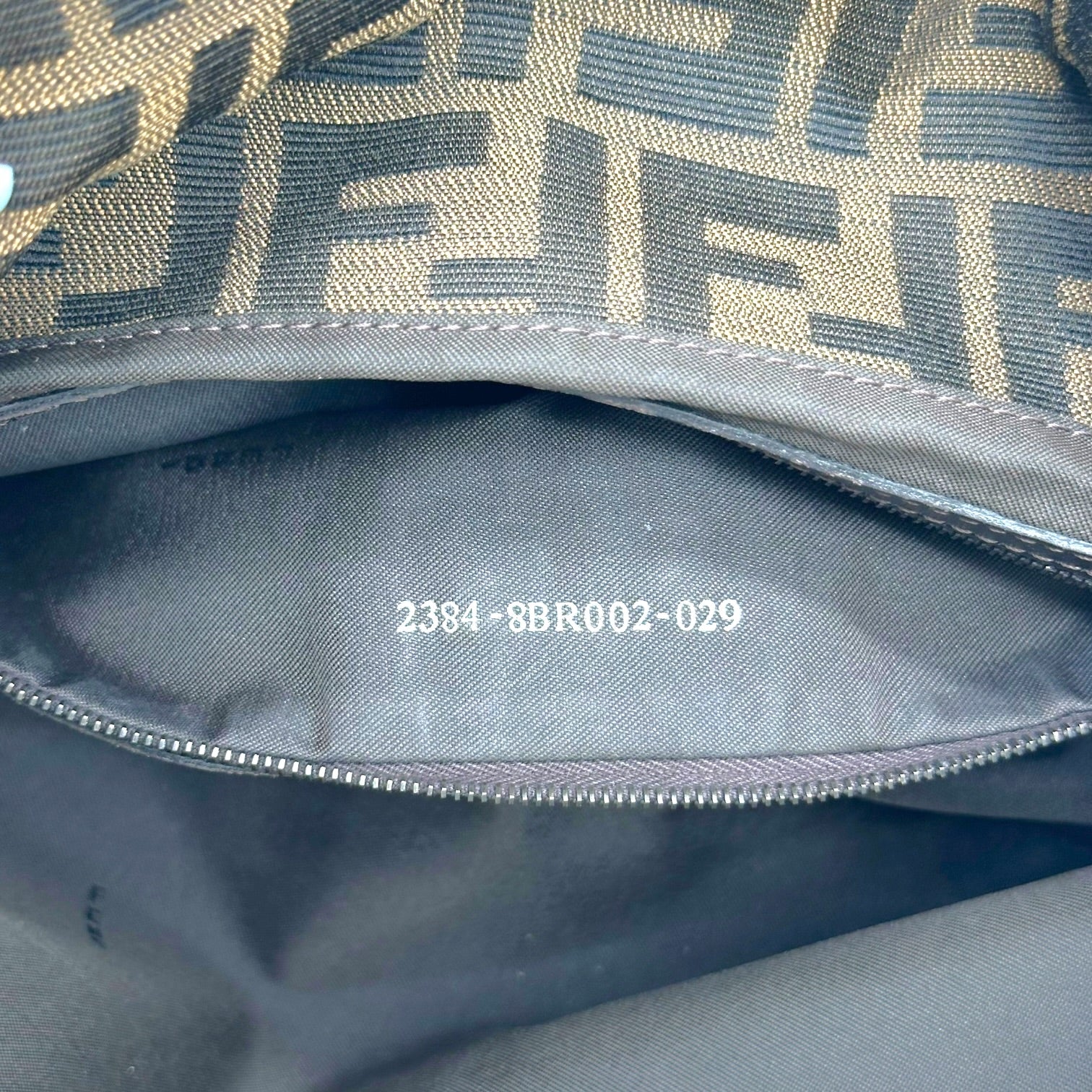 Fendi Large Baguette Bag Zucca Monogram Fold-Over Design