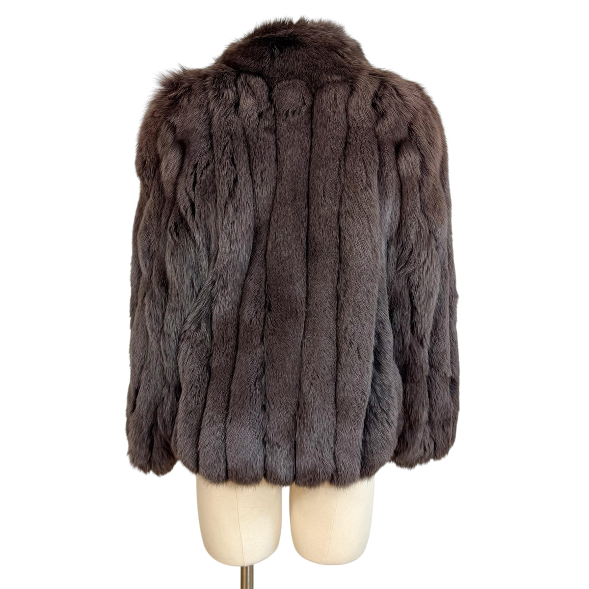 Saga Fox Brown Fox Fur Lapel Coat