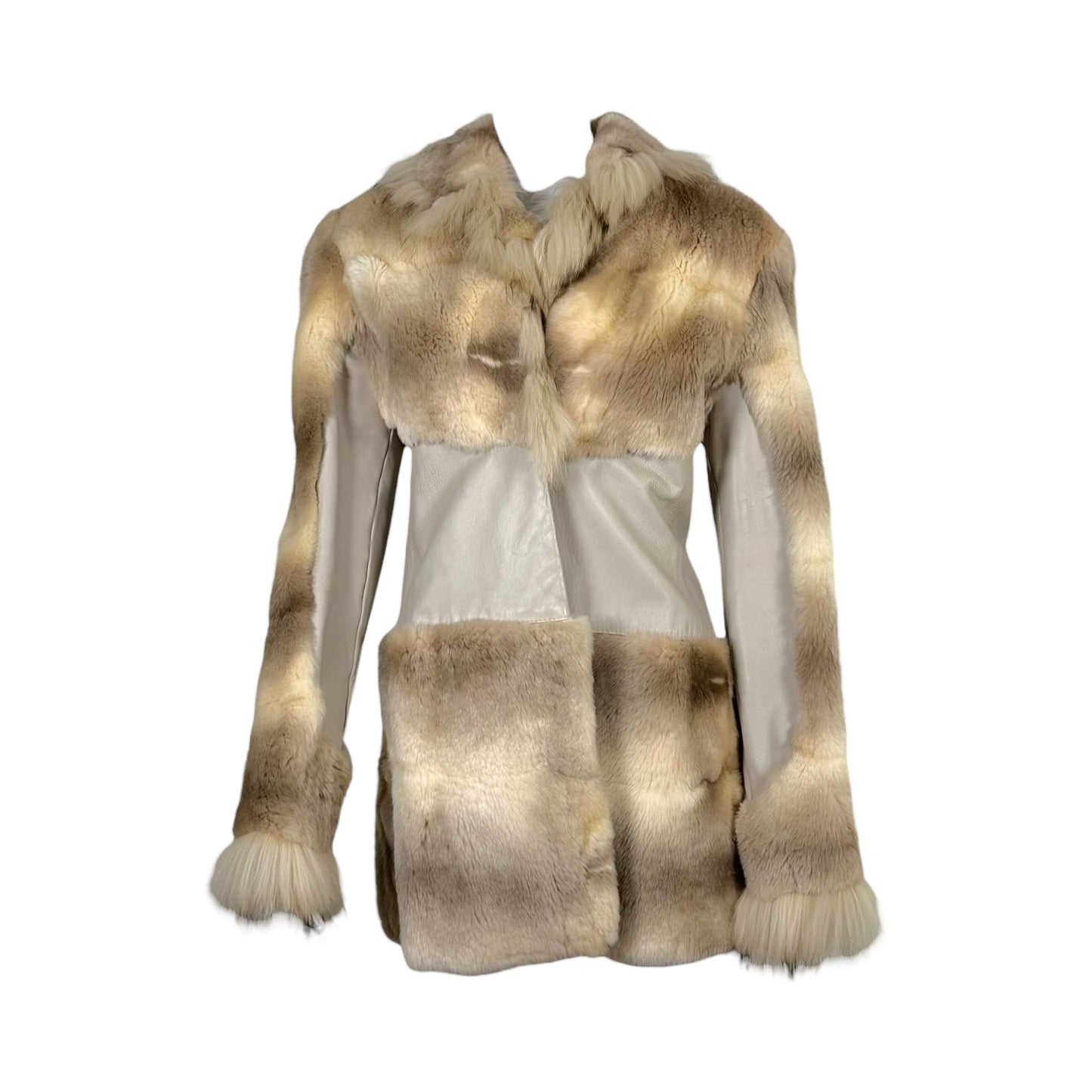 Versace Jeans Couture Rabbit Fur & Leather Jacket