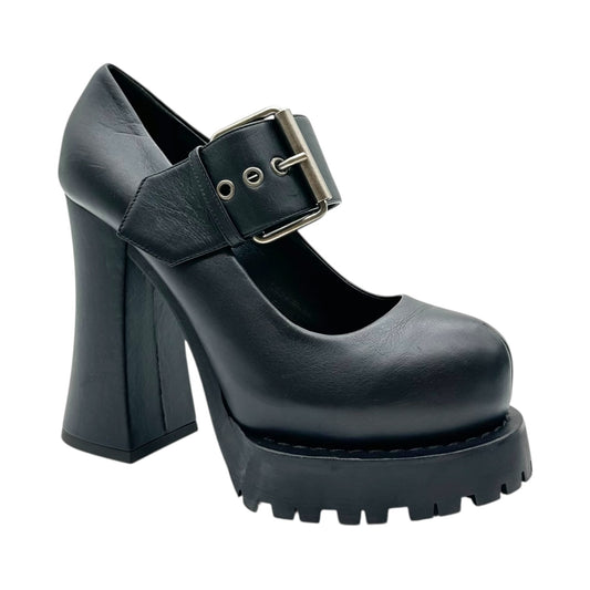 Moschino Black Leather Platform Mary Jane Heels - Outfit Repeater