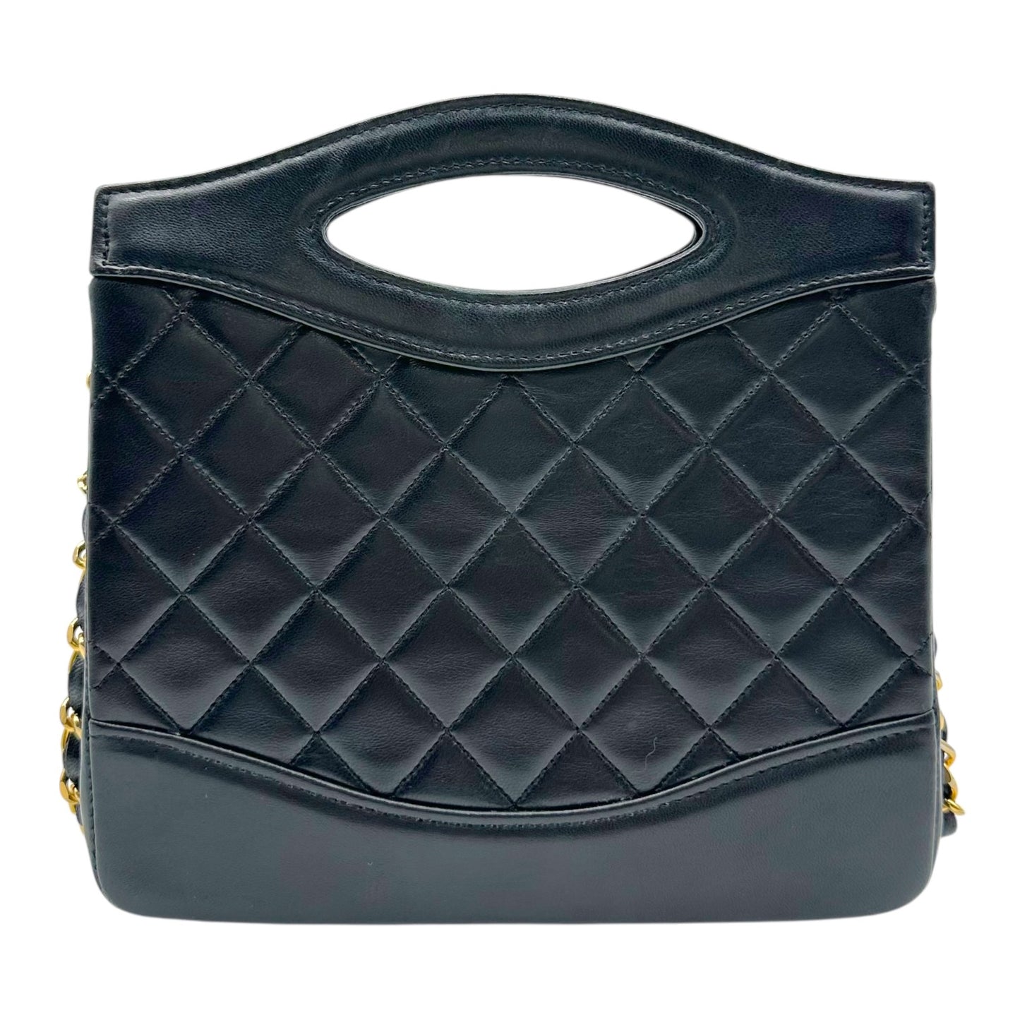 Chanel Black & Gold Mini 31 2-Way Top Handle Bag 1989-91