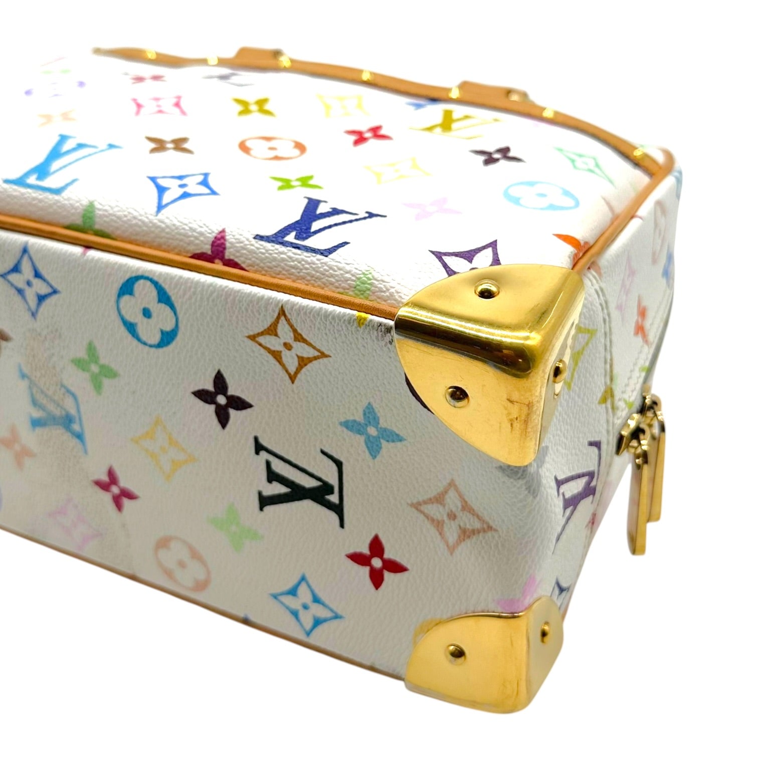 Louis Vuitton Trouville Handbag White Multicolor Murakami